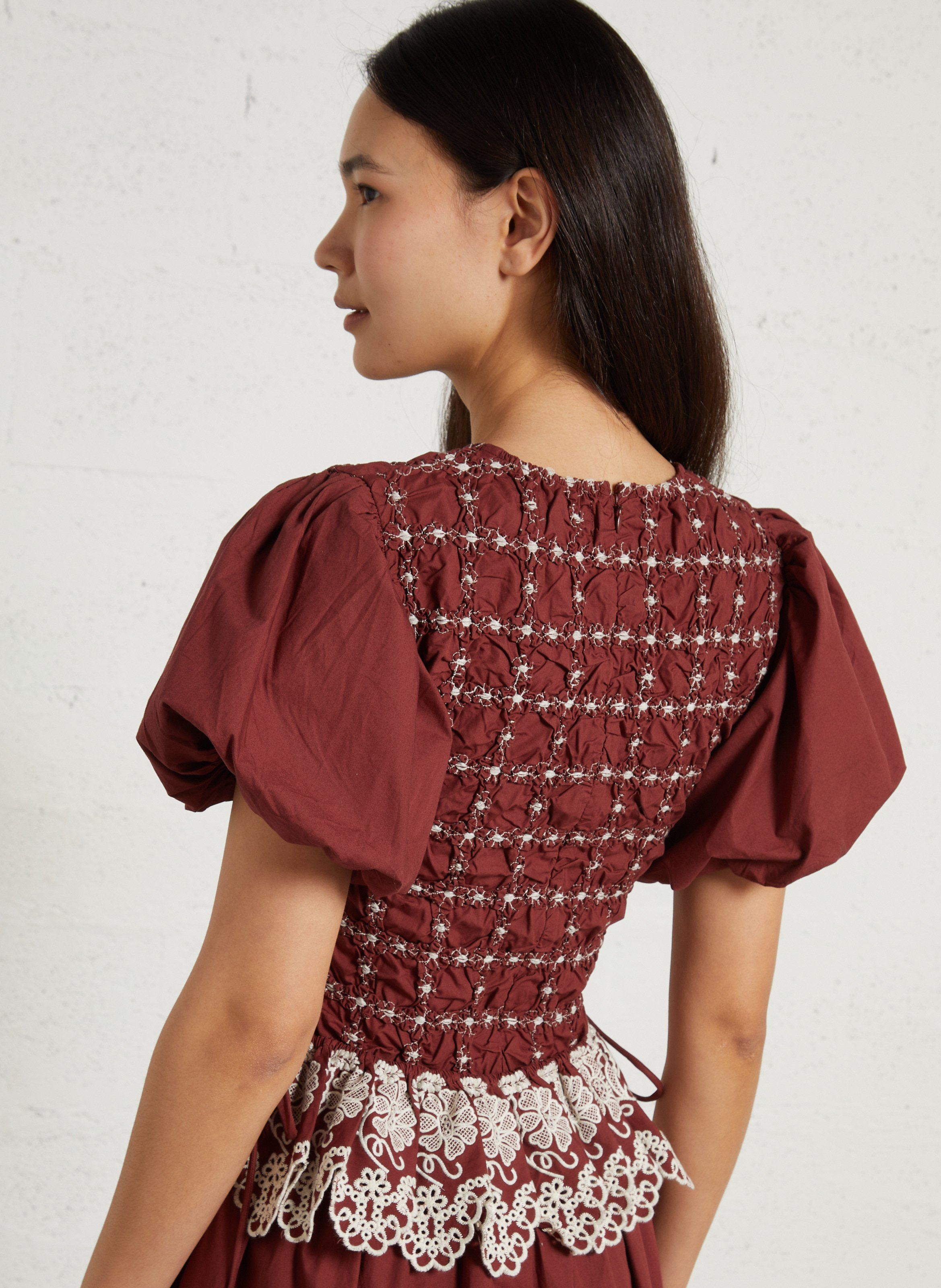 Long organic cotton dress DAMSON MADDER Red