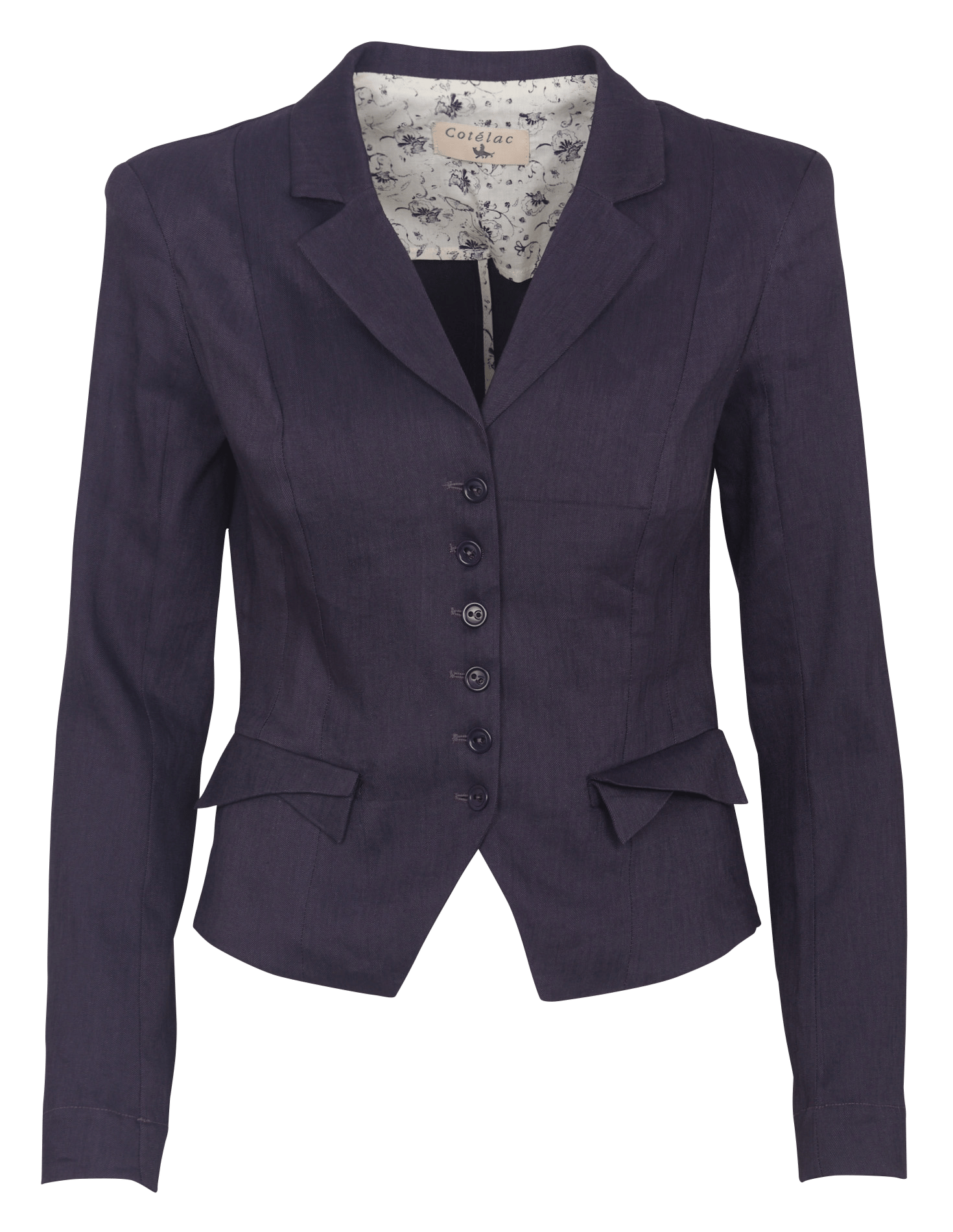 Veste col tailleur en lin mélangé  COTELAC Violet