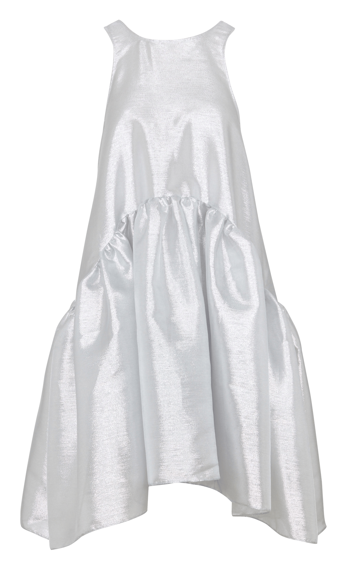 Midi metallic round neck dress STELLA NOVA Silver