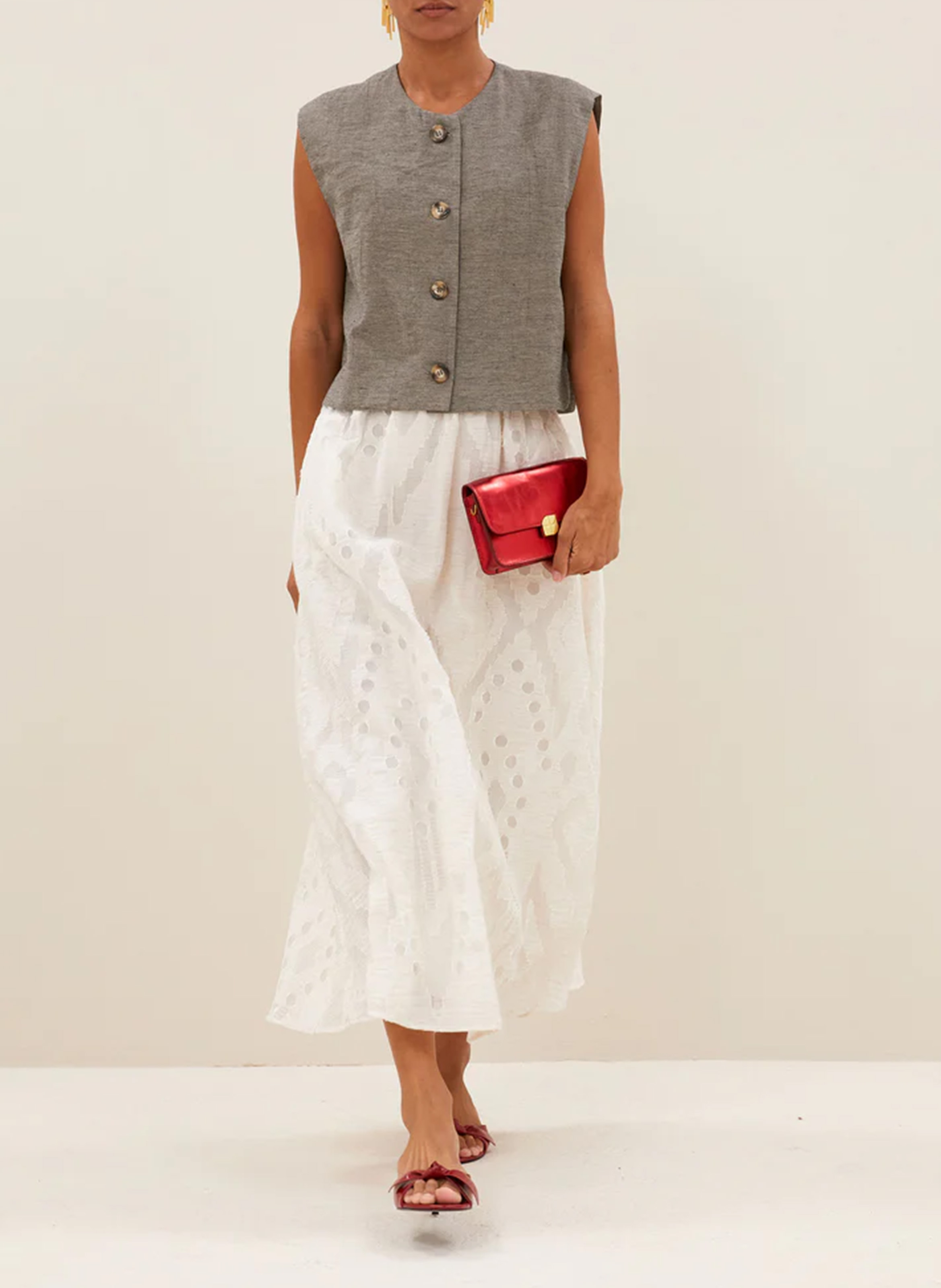 Round-neck cardigan BY BAR Grey