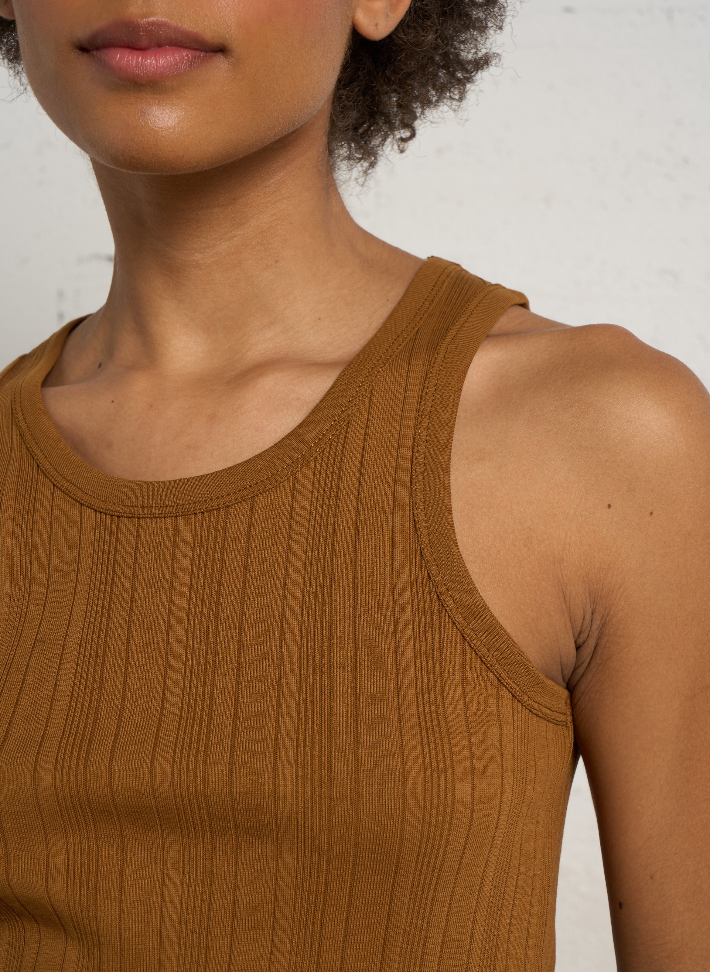 Gerade geschnittenes Rundhals-Tanktop aus Baumwolle BENSIMON Braun