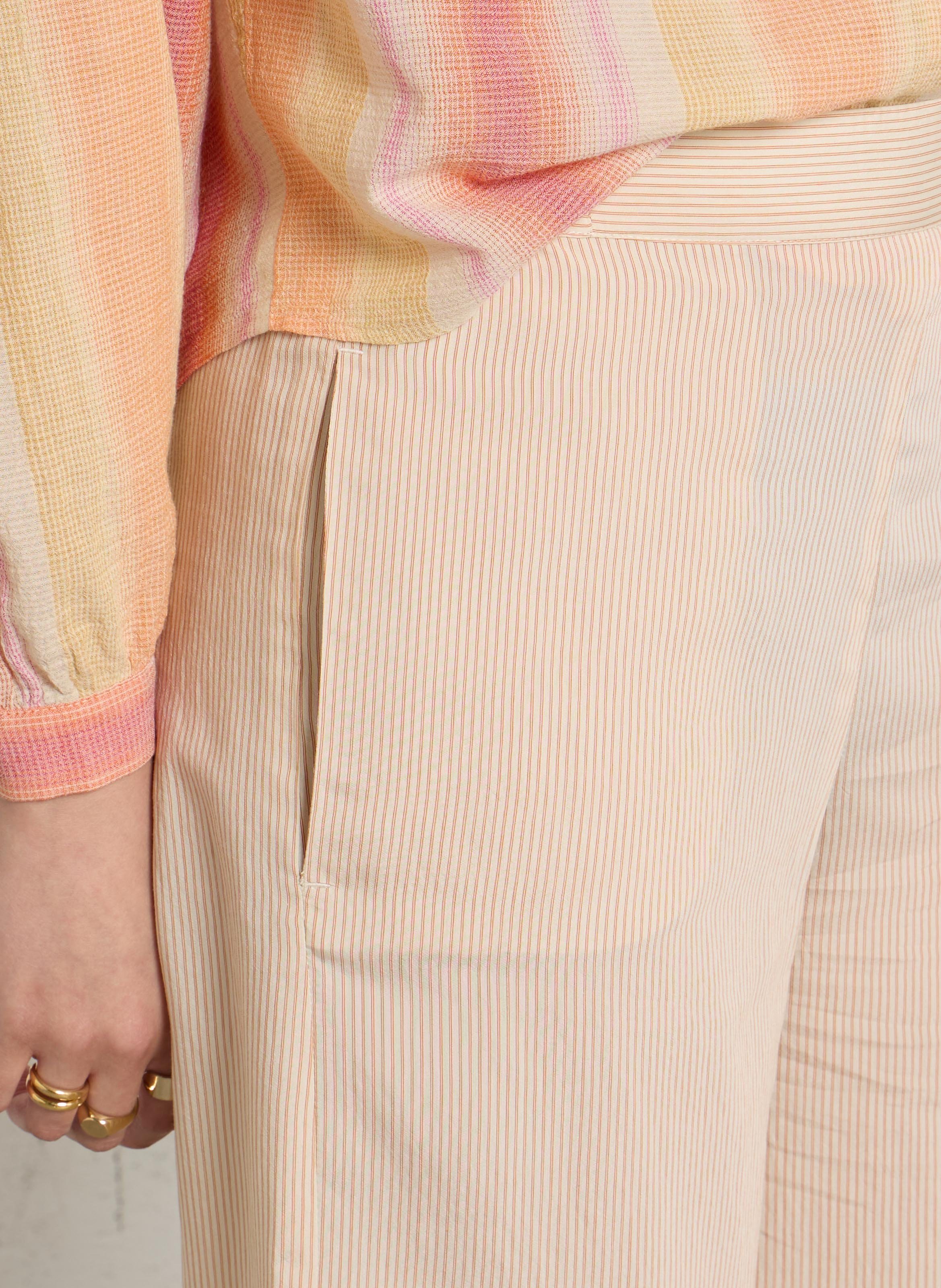 Checked straight-leg pants SACRECOEUR Orange