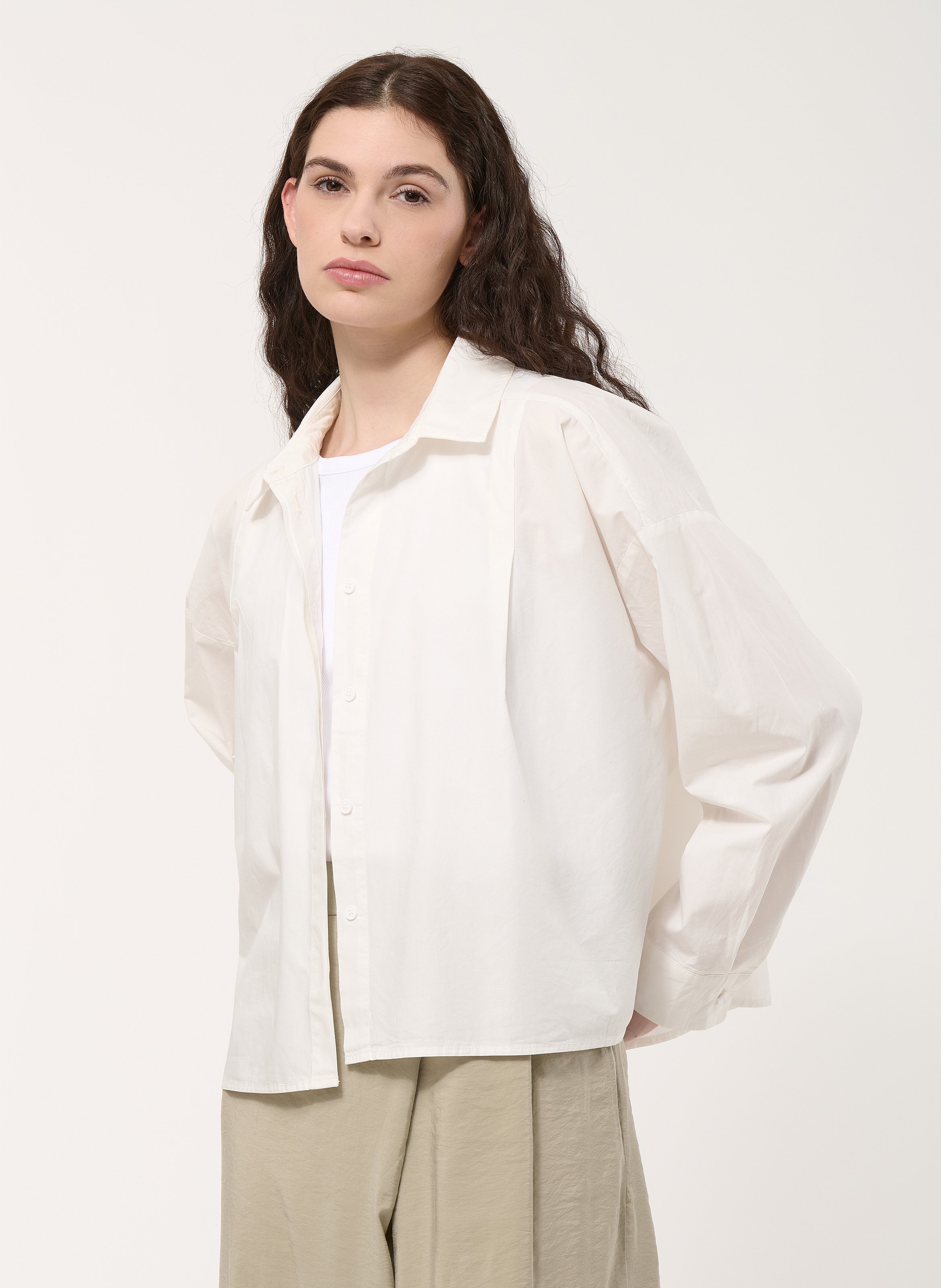 Chemise col classique manches contrastantes en coton HUMILITY