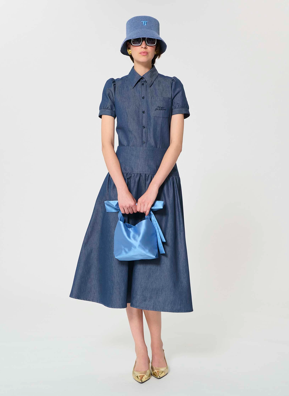 Taillierte Jeanshemd in leichtem Denim TARA JARMON Blau