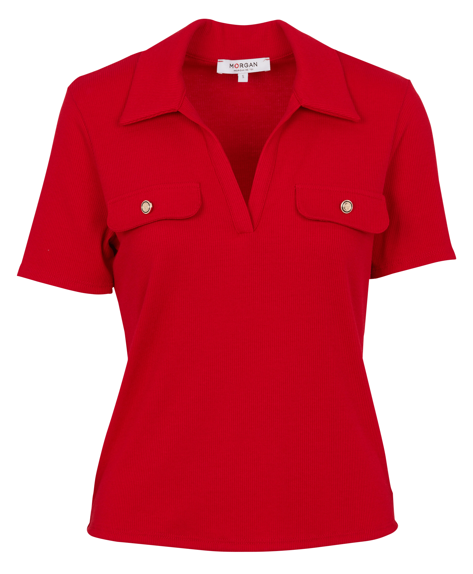 Oberteil mit Polokragen MORGAN Rot