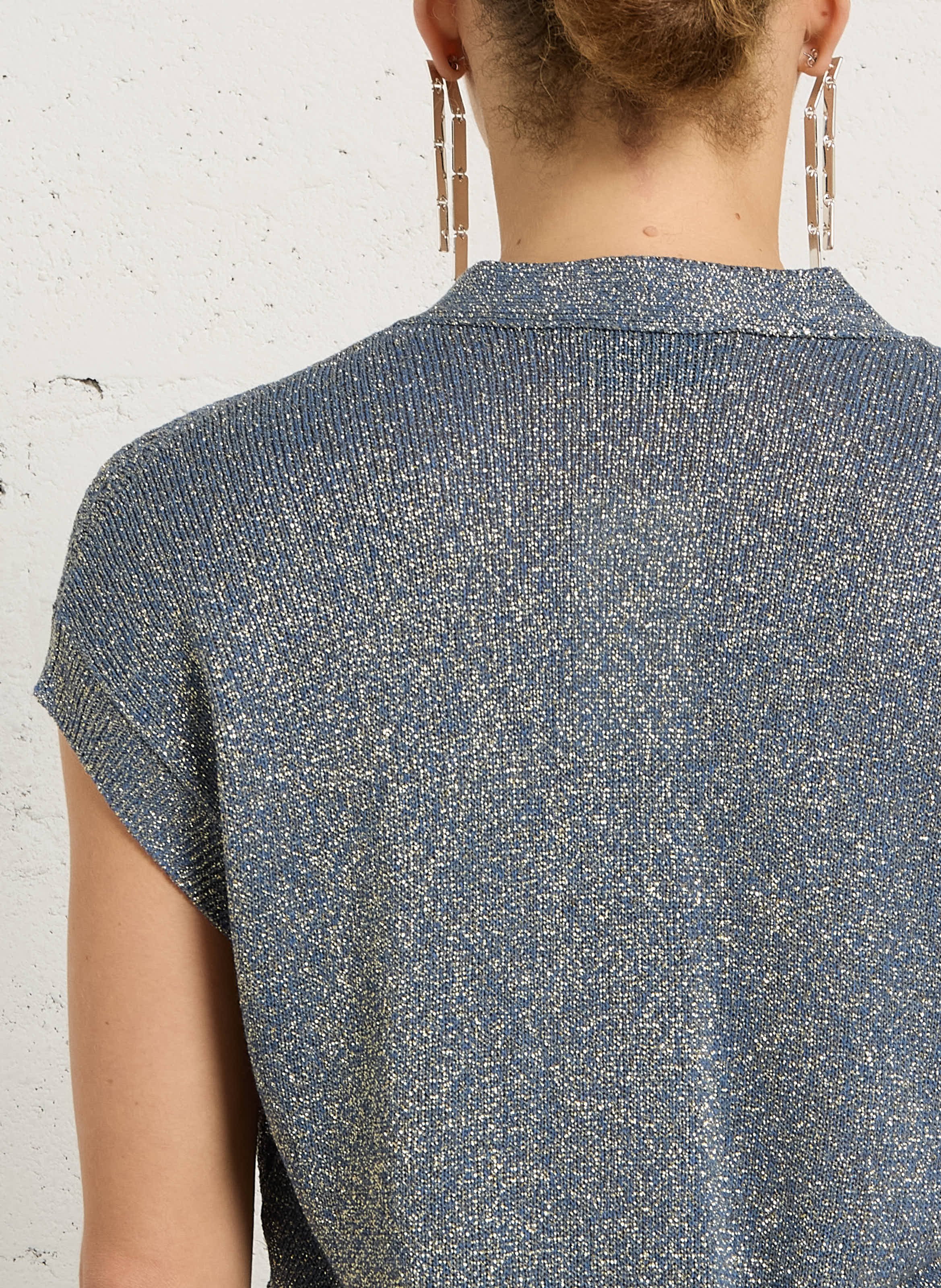 Oversized-Strickweste mit Lochmuster MOMONI Weiss