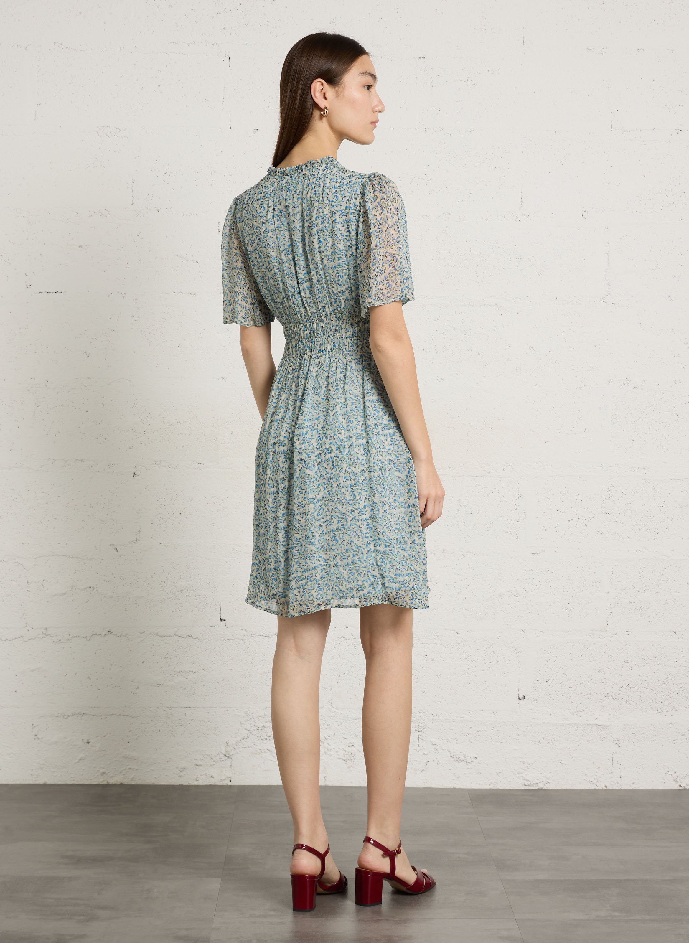 Robe courte à imprimé fleuri MAISON 123 Vert