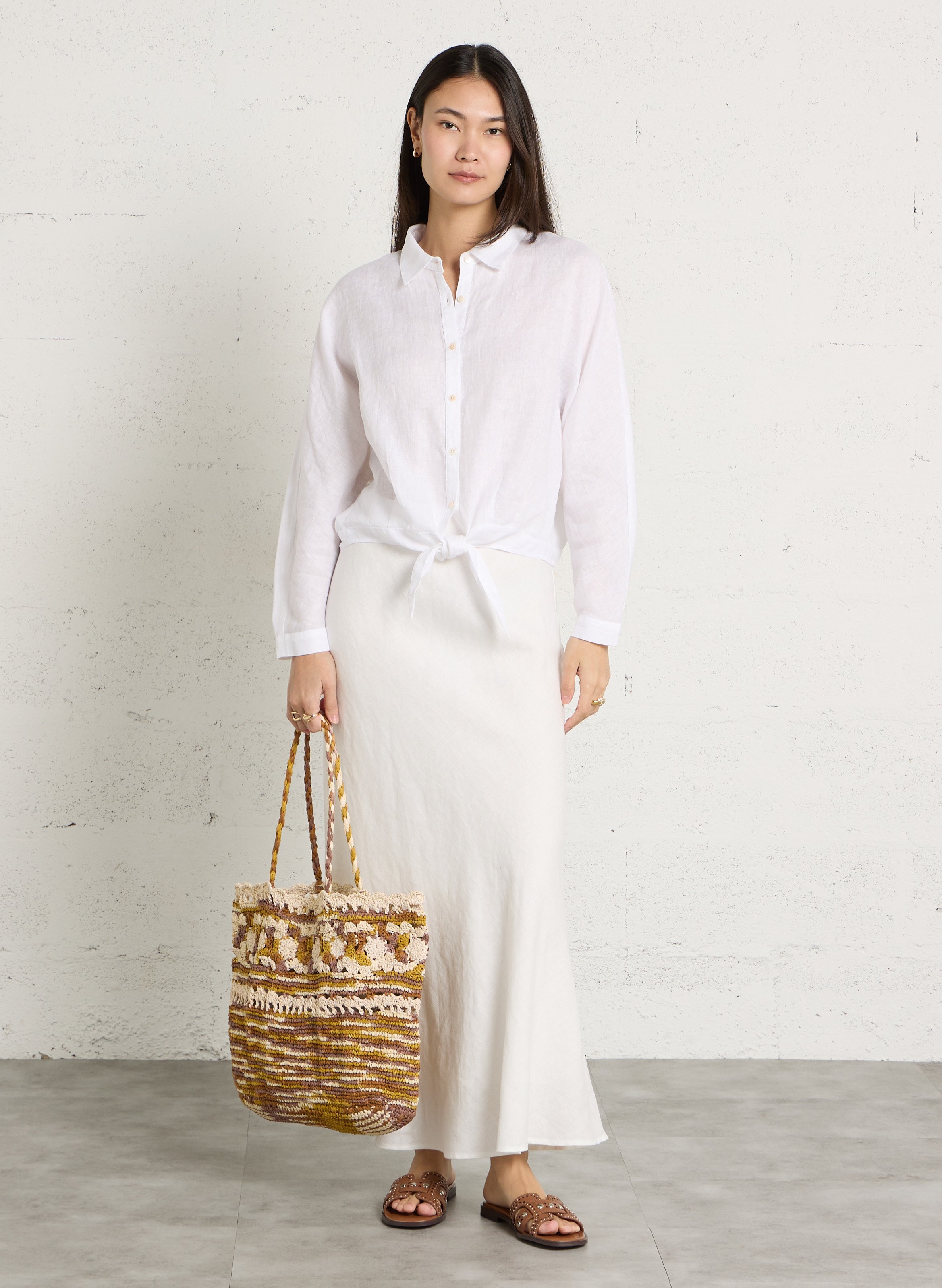 Sandales plates en cuir BIBI LOU Marron