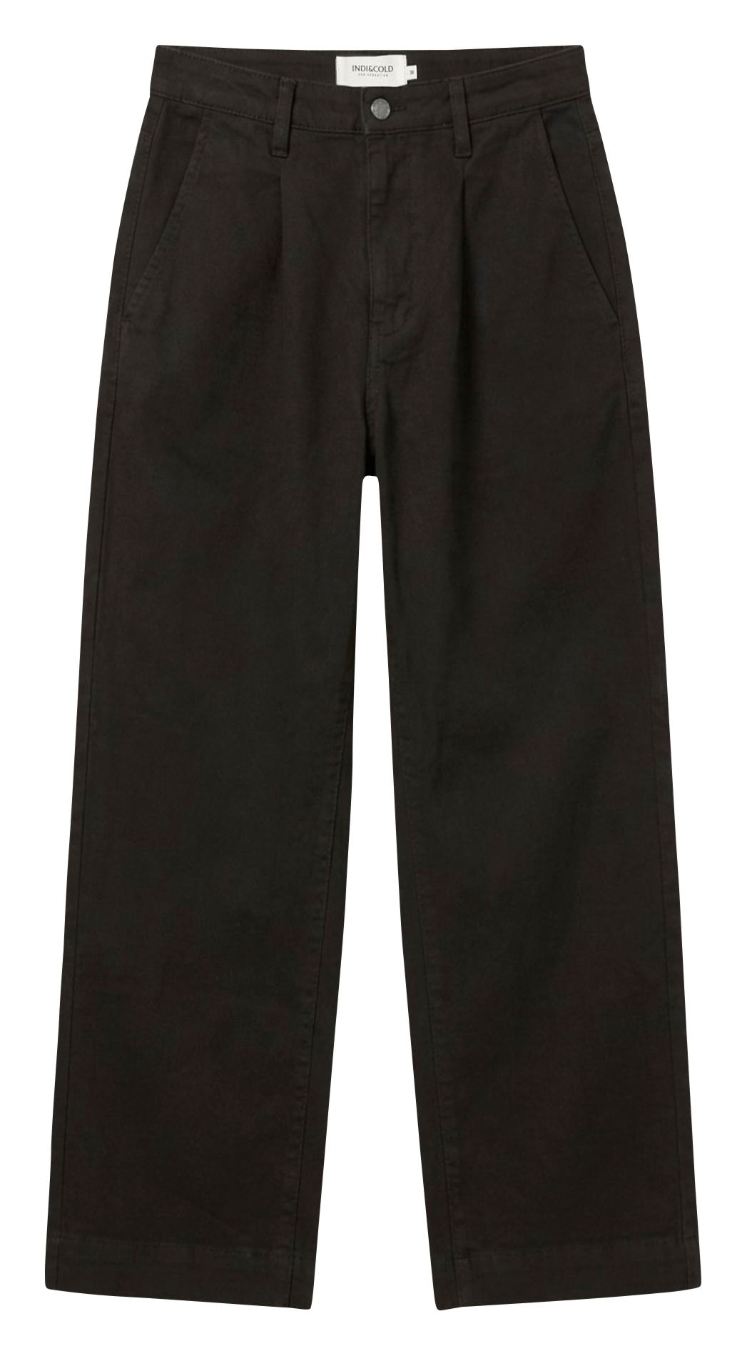 Wide-leg cotton-blend jeans INDI & COLD Brown