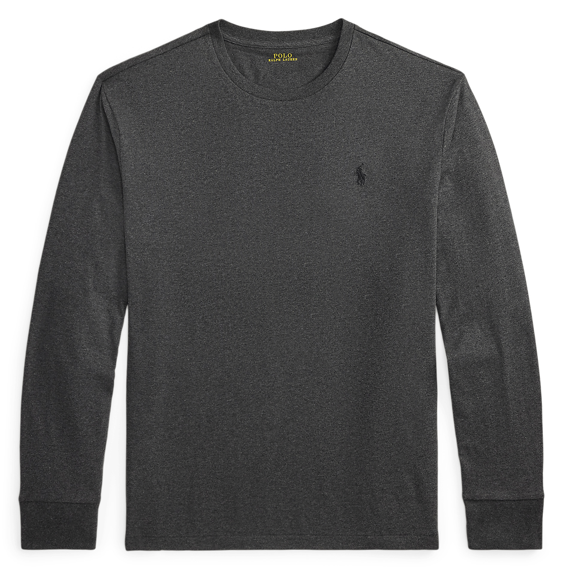 Einfarbiges Baumwoll-T-Shirt mit Rundhalsausschnitt, Slim Fit POLO RALPH LAUREN Grau