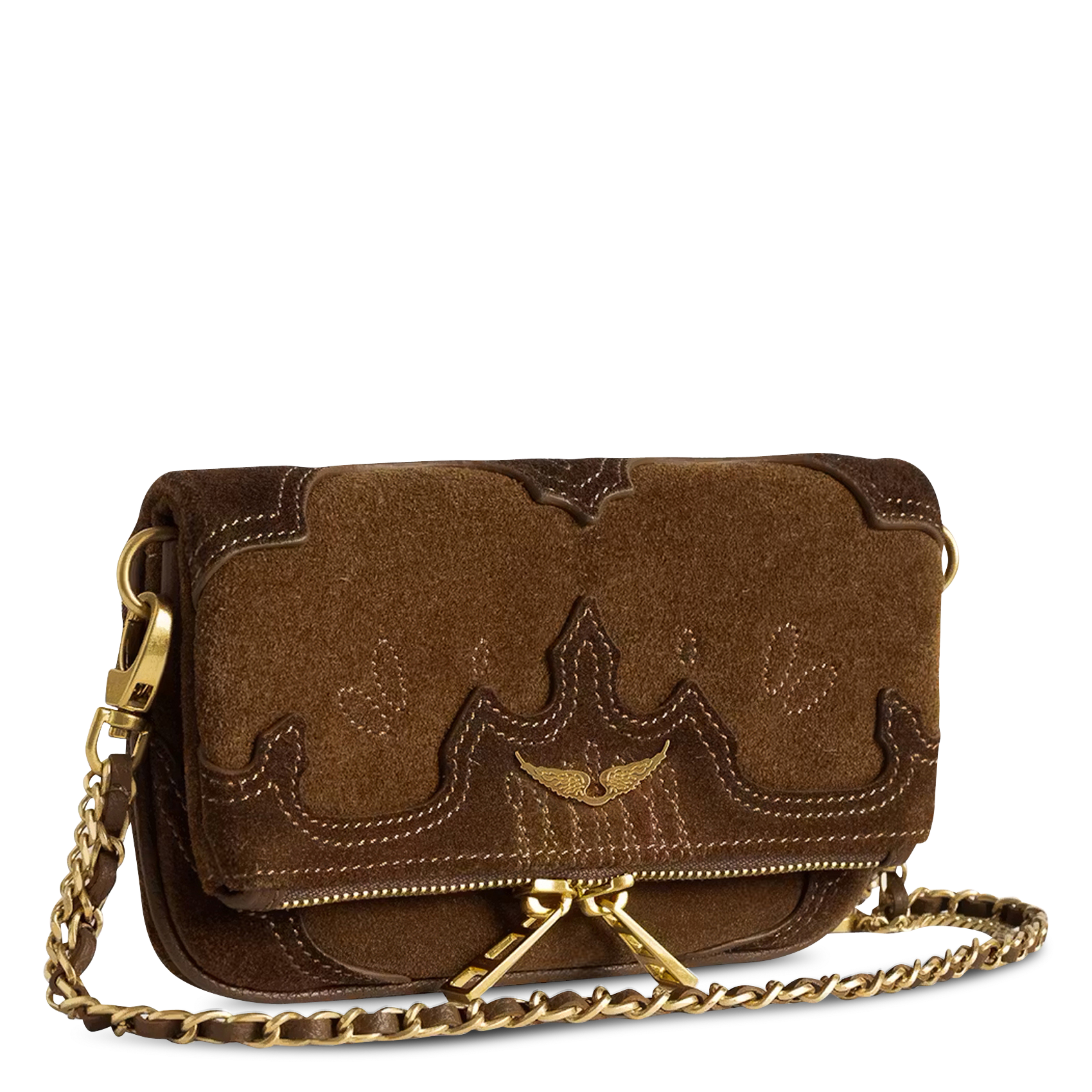 Leder-Umhängetasche ZADIG&VOLTAIRE Braun