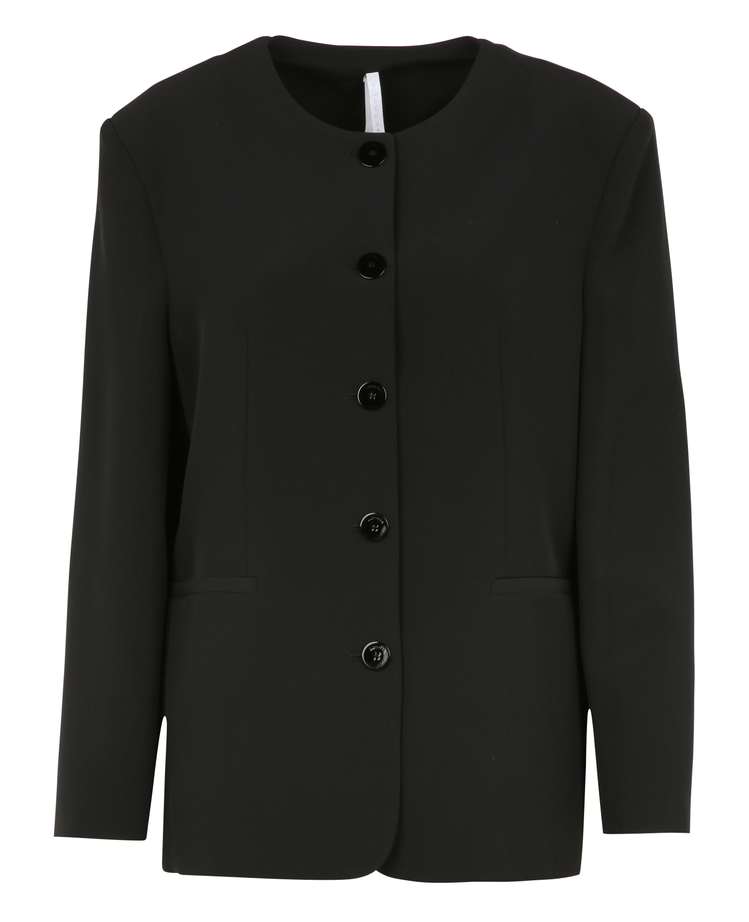 Flowy round neck blazer IMPERIAL Black