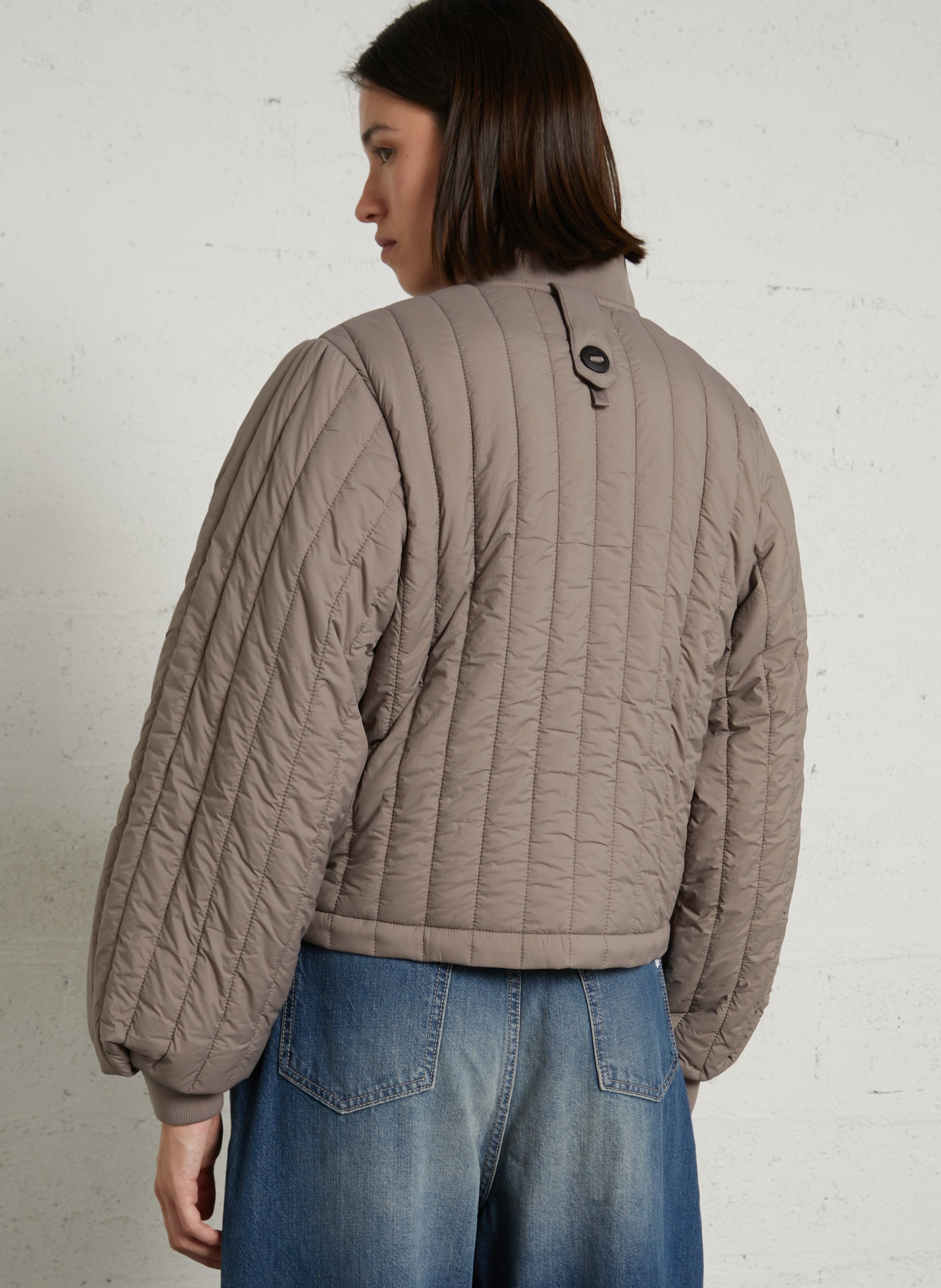 Quilted solid straight jacket RAINS Beige