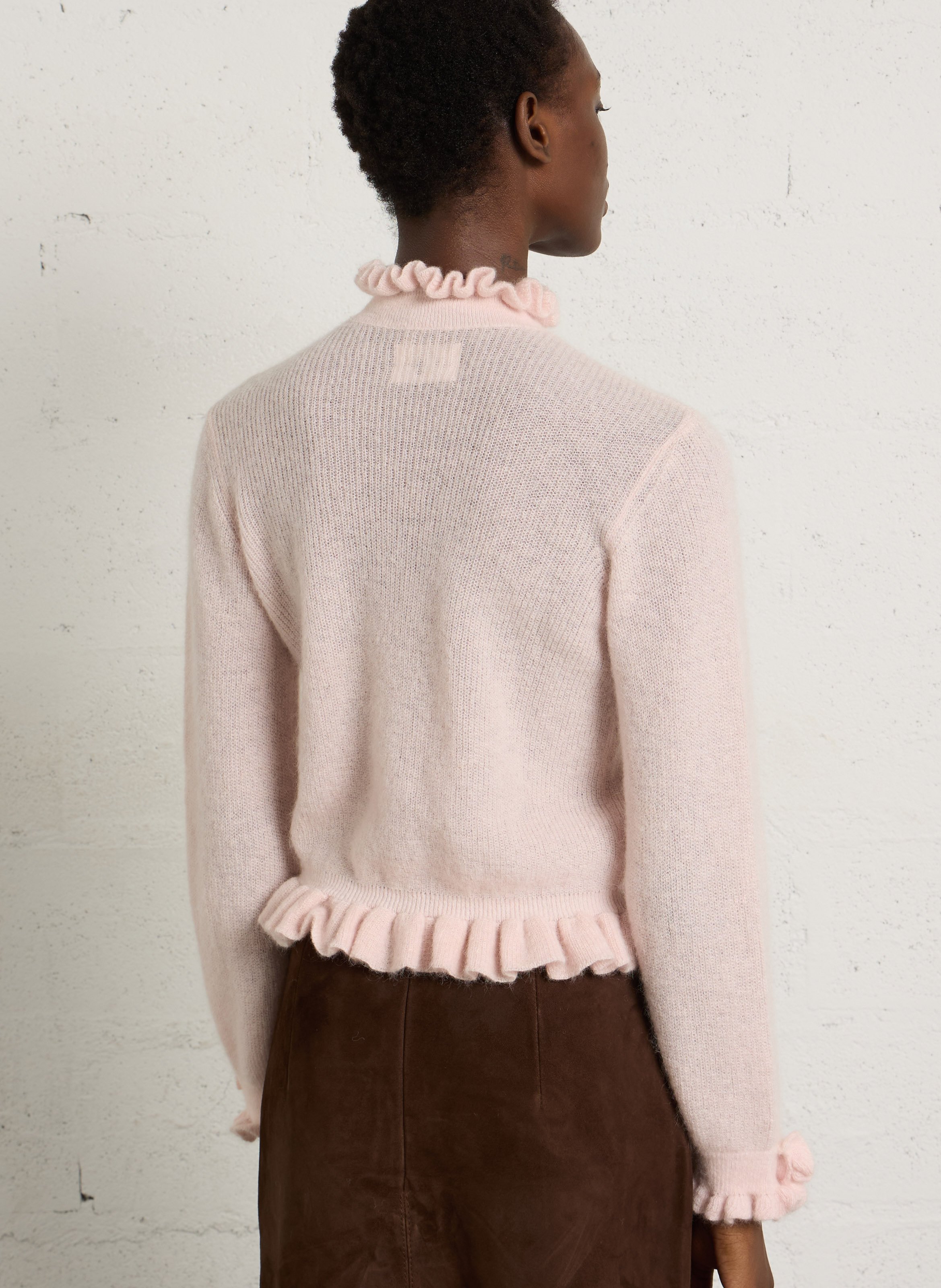 High-neck wool-blend sweater DES PETITS HAUTS Pink