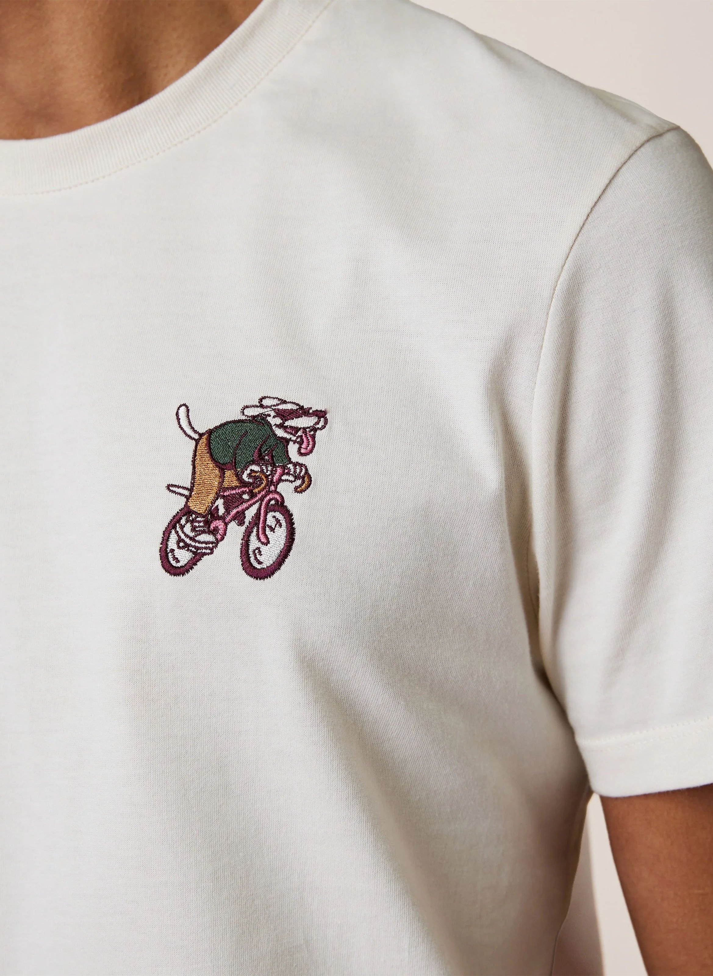 Gerader Baumwoll-T-Shirt mit Logo FAGUO Beige