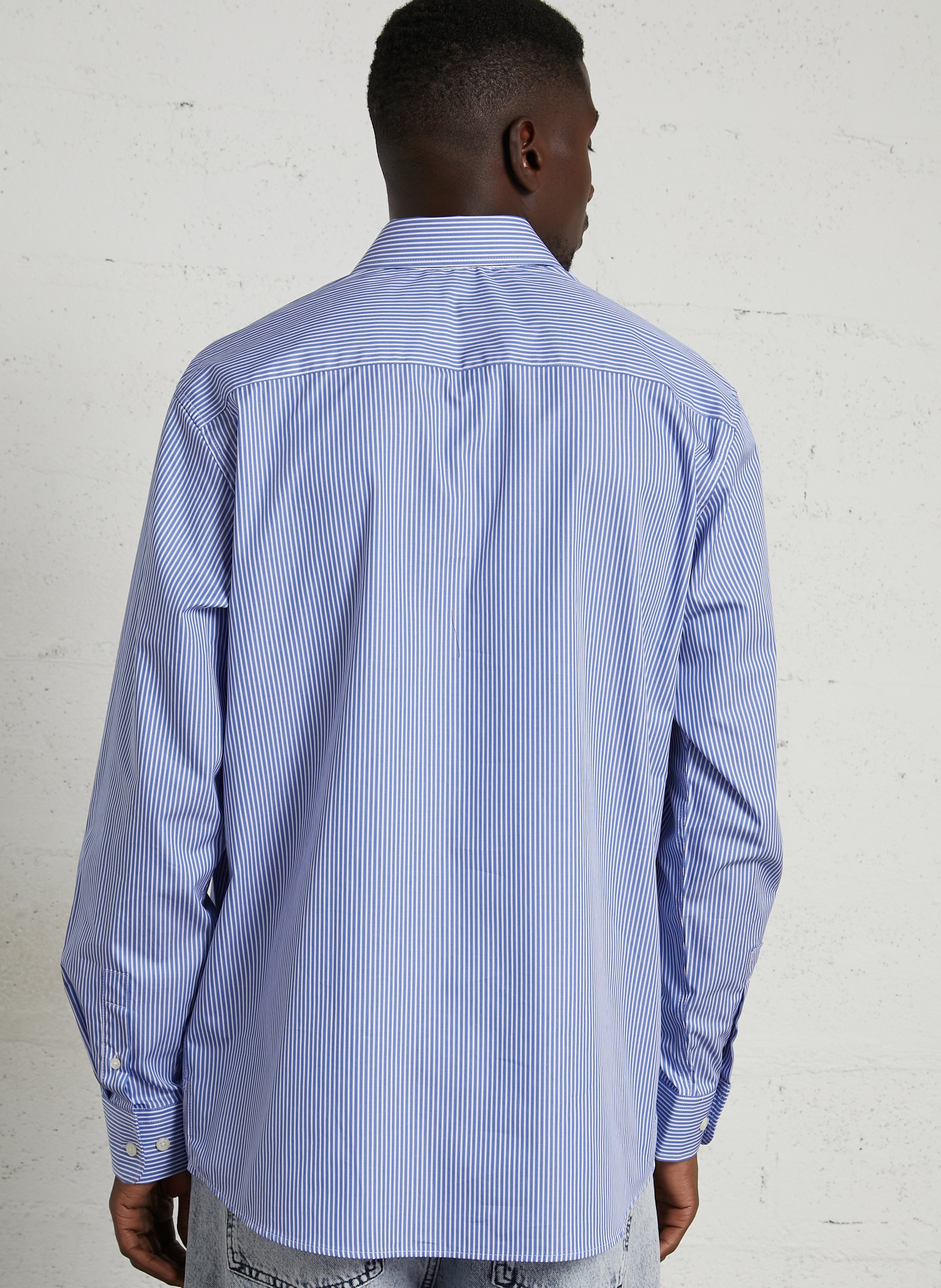 Chemise col classique en coton AU PRINTEMPS PARIS Bleu