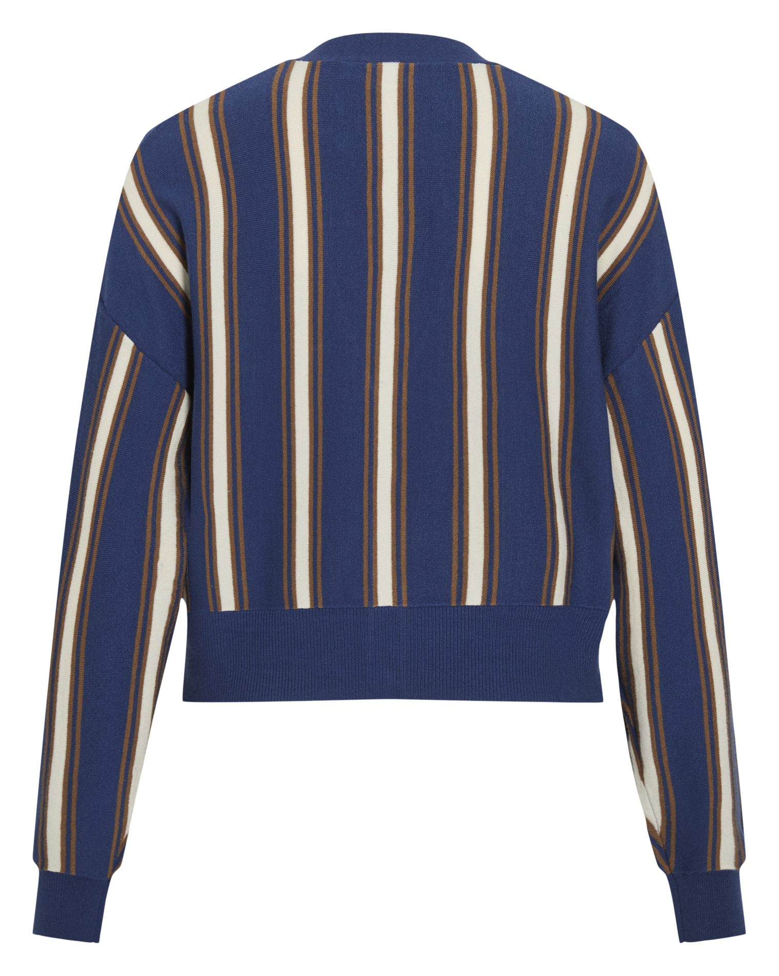 Rechte cardigan met V-hals en strepen VILA Blauw