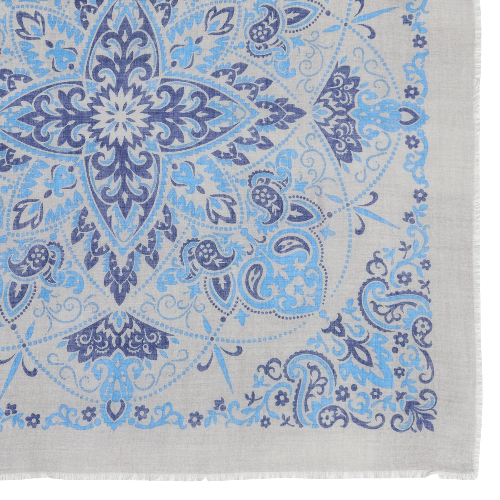Haddock wool and silk printed scarf MAISON LECOMTE FLAMENT