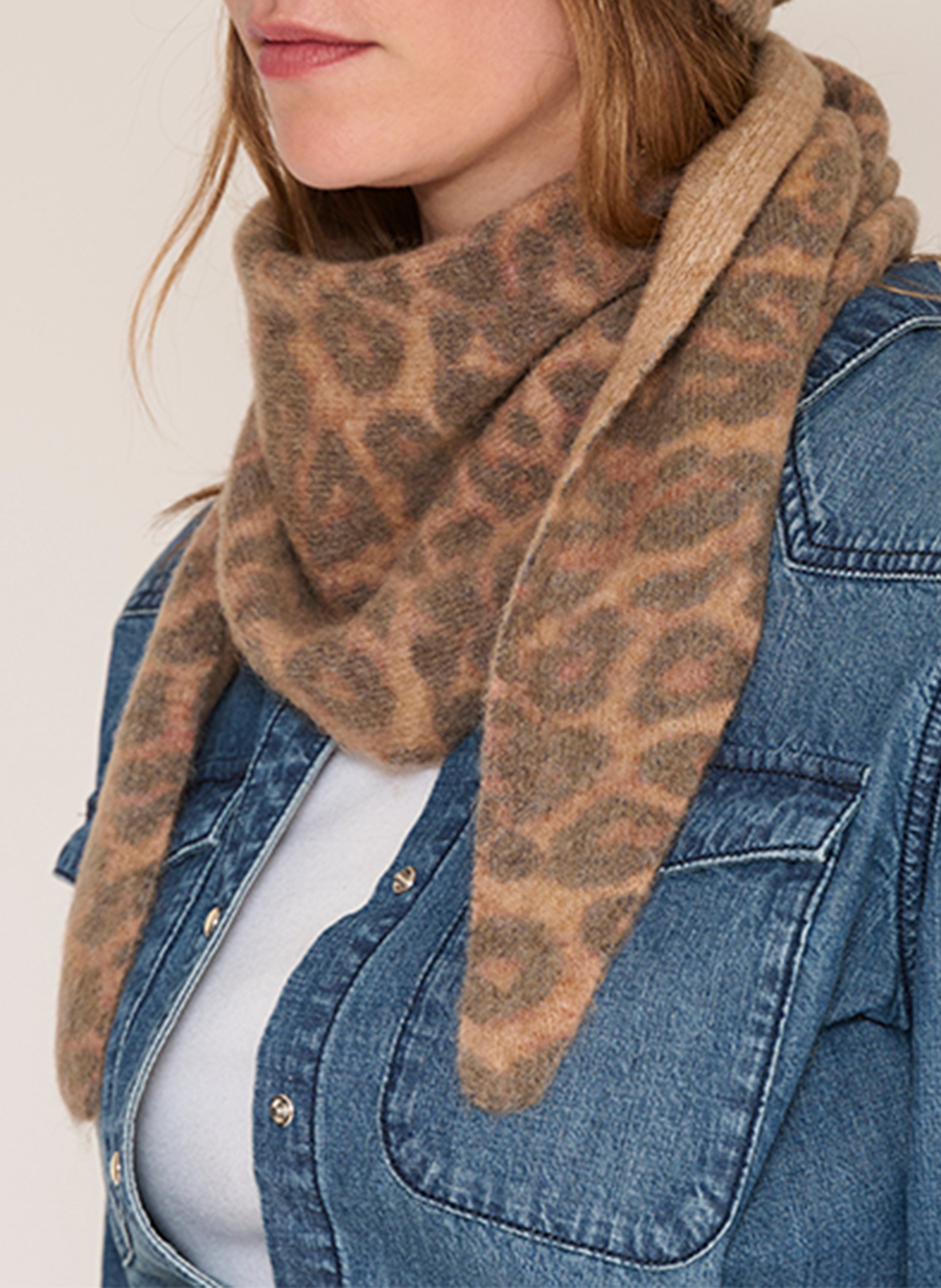 Wool-blend scarf MKT Brown
