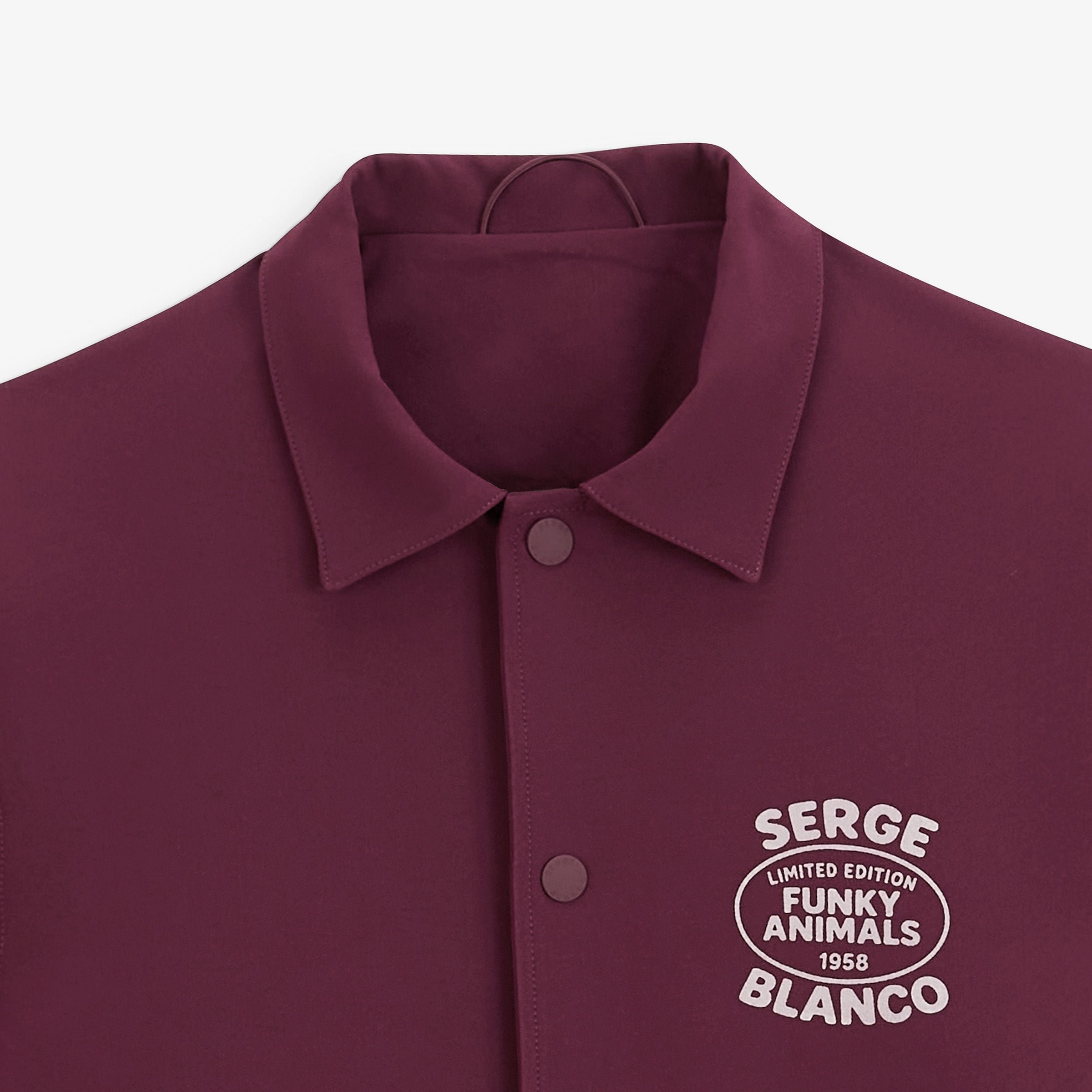 Wayne Funky Animals Wine Red Coach Jacket SERGE BLANCO Red