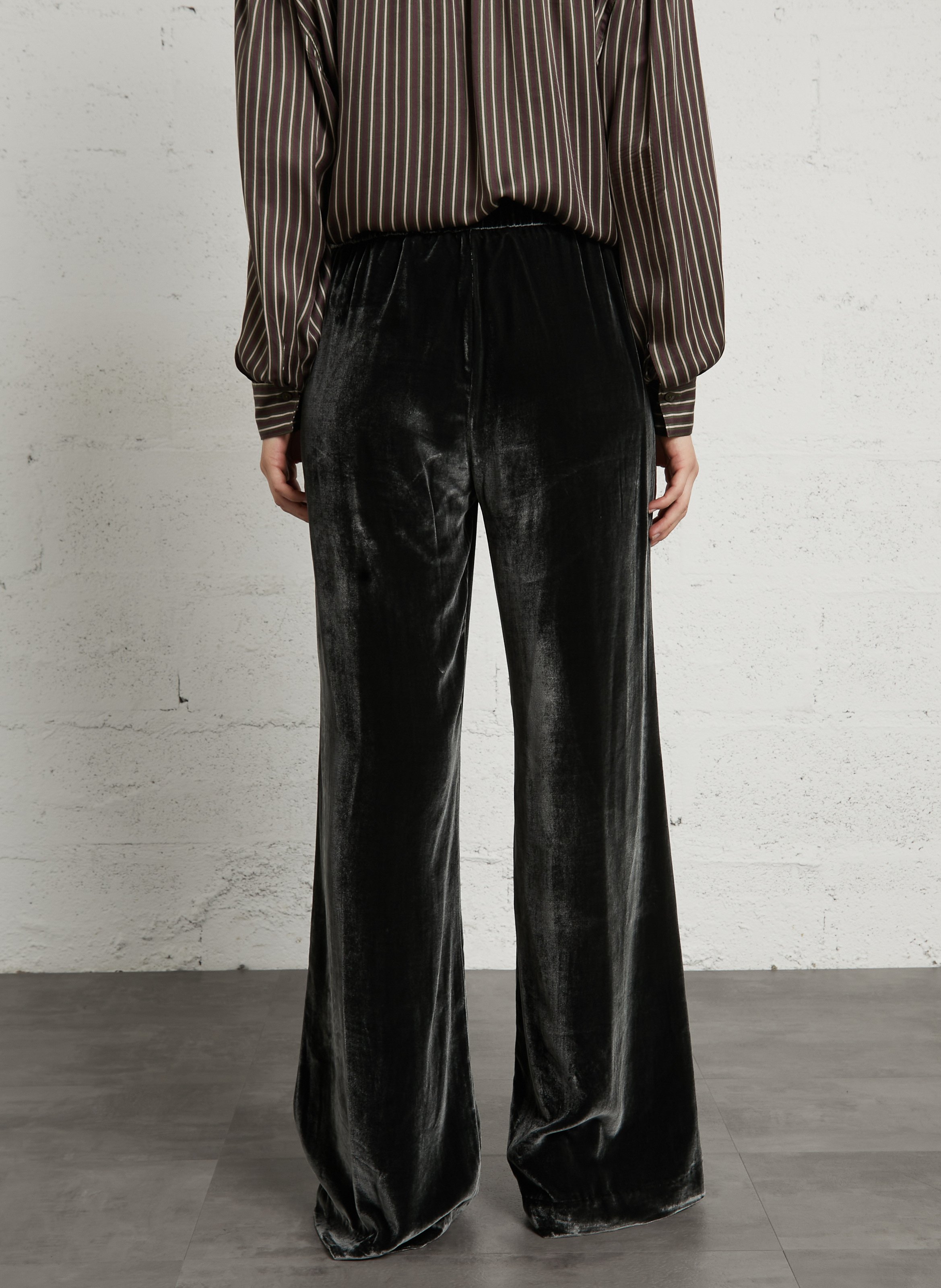 Straight velvet trousers DIEGA Grey