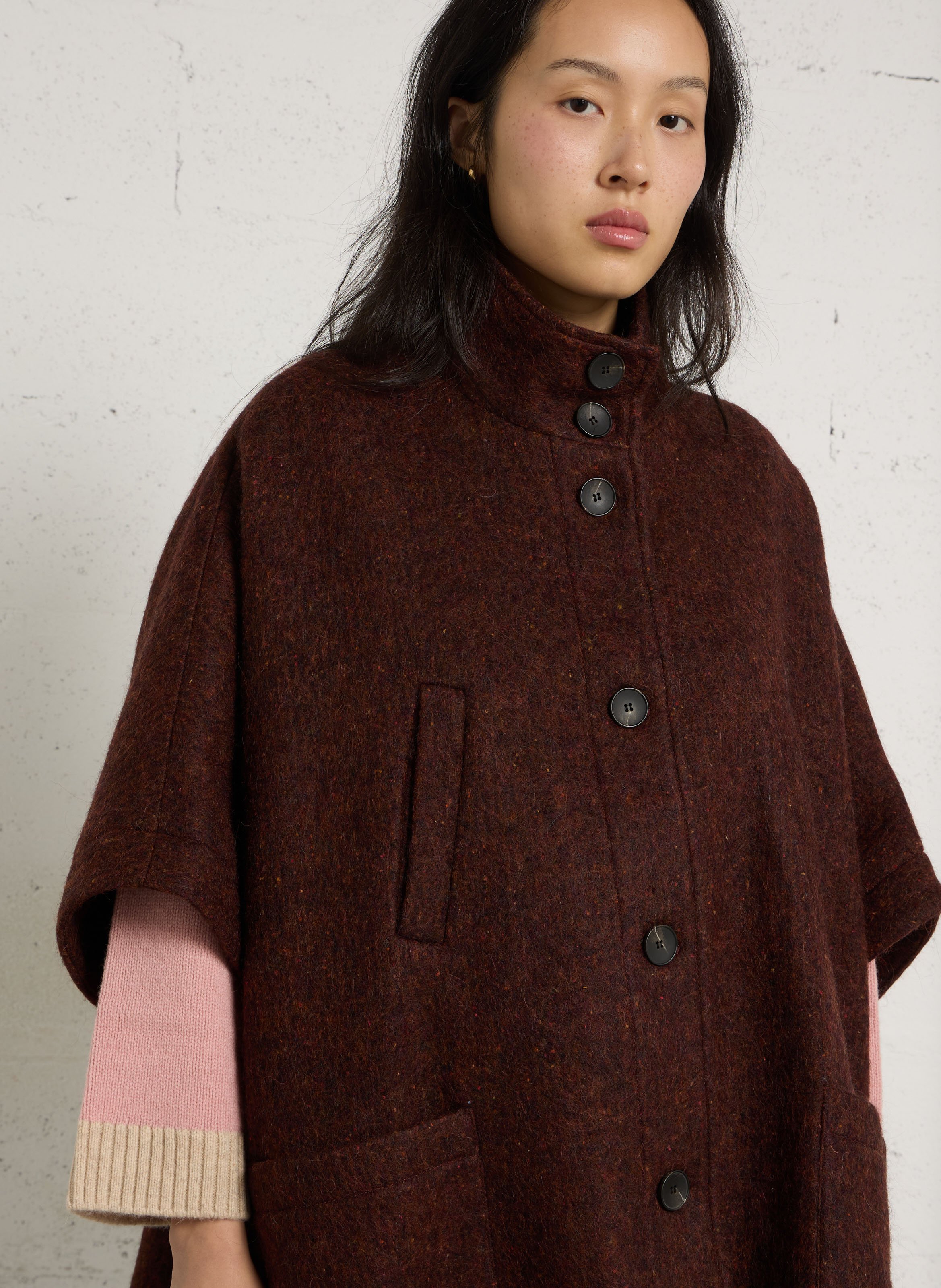 Manteau col montant en laine mélangée MAISON 123 Orange