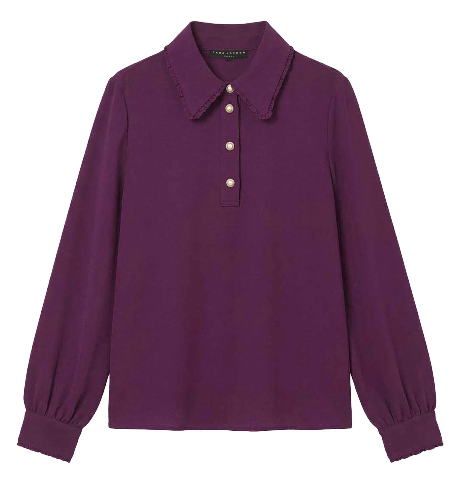 Effen poloshirt met lange mouwen TARA JARMON Violet