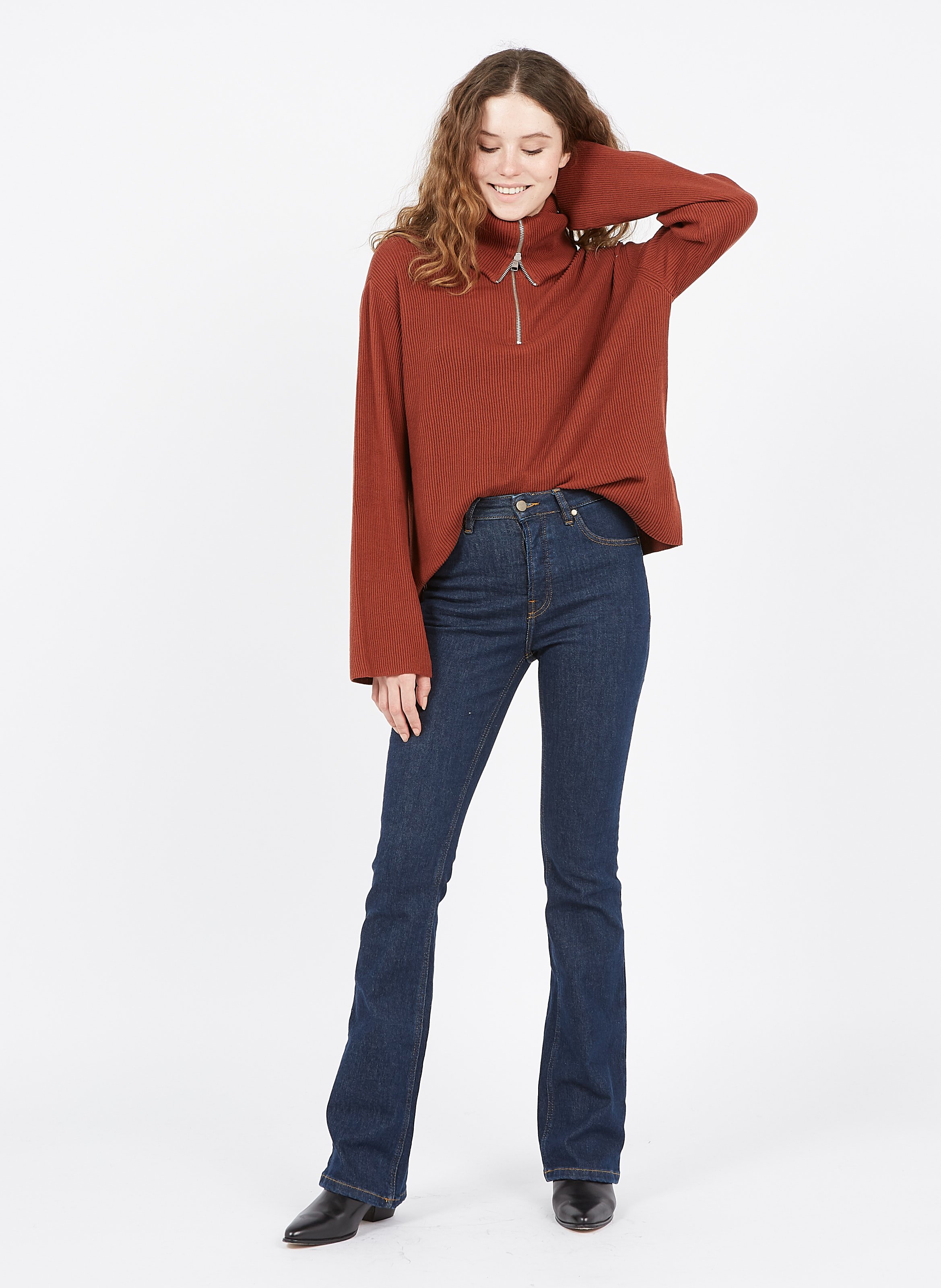 Jeans Bootcut In Raw Denim Misto Cotone Brut Acquaverde - Donna | Place des  Tendances
