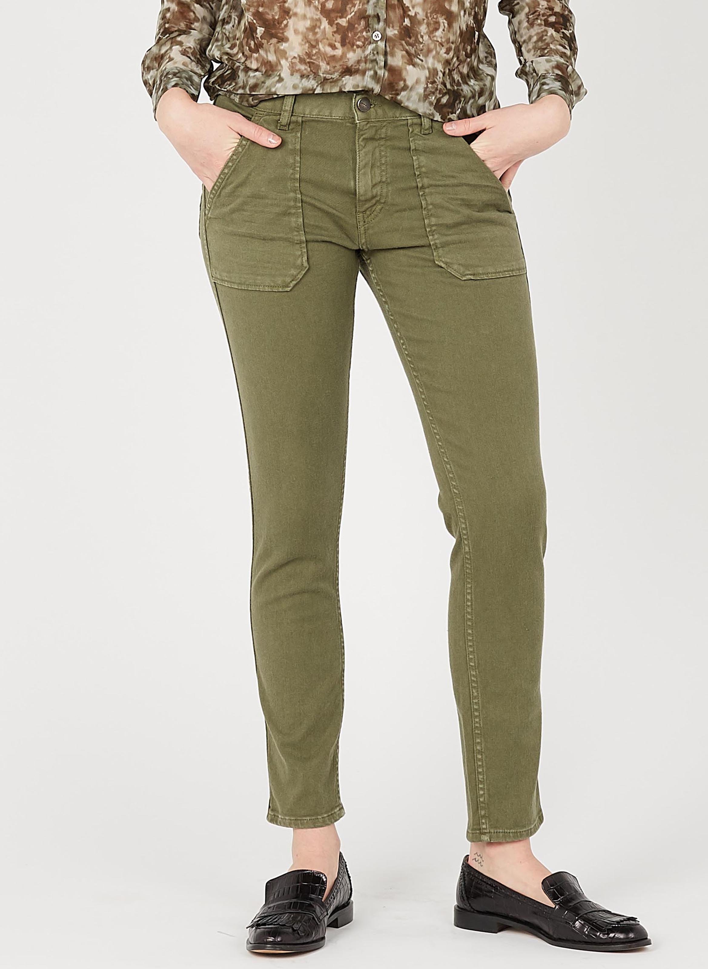 Jeans Dritti A Vita Normale Military Kaki Acquaverde - Donna | Place des  Tendances