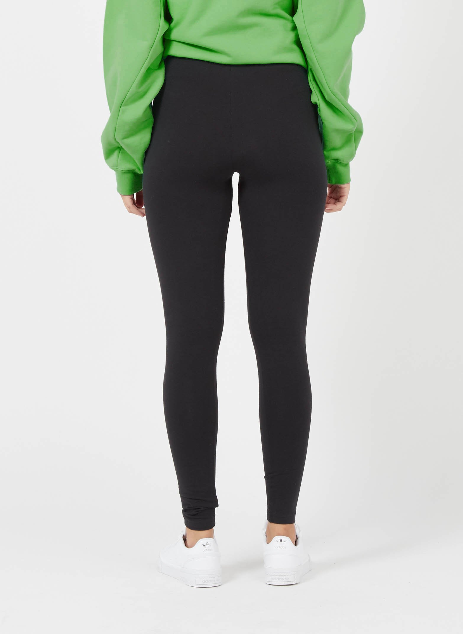 Leggings A Vita Alta In Cotone Black/white Adidas - Donna | Place des  Tendances