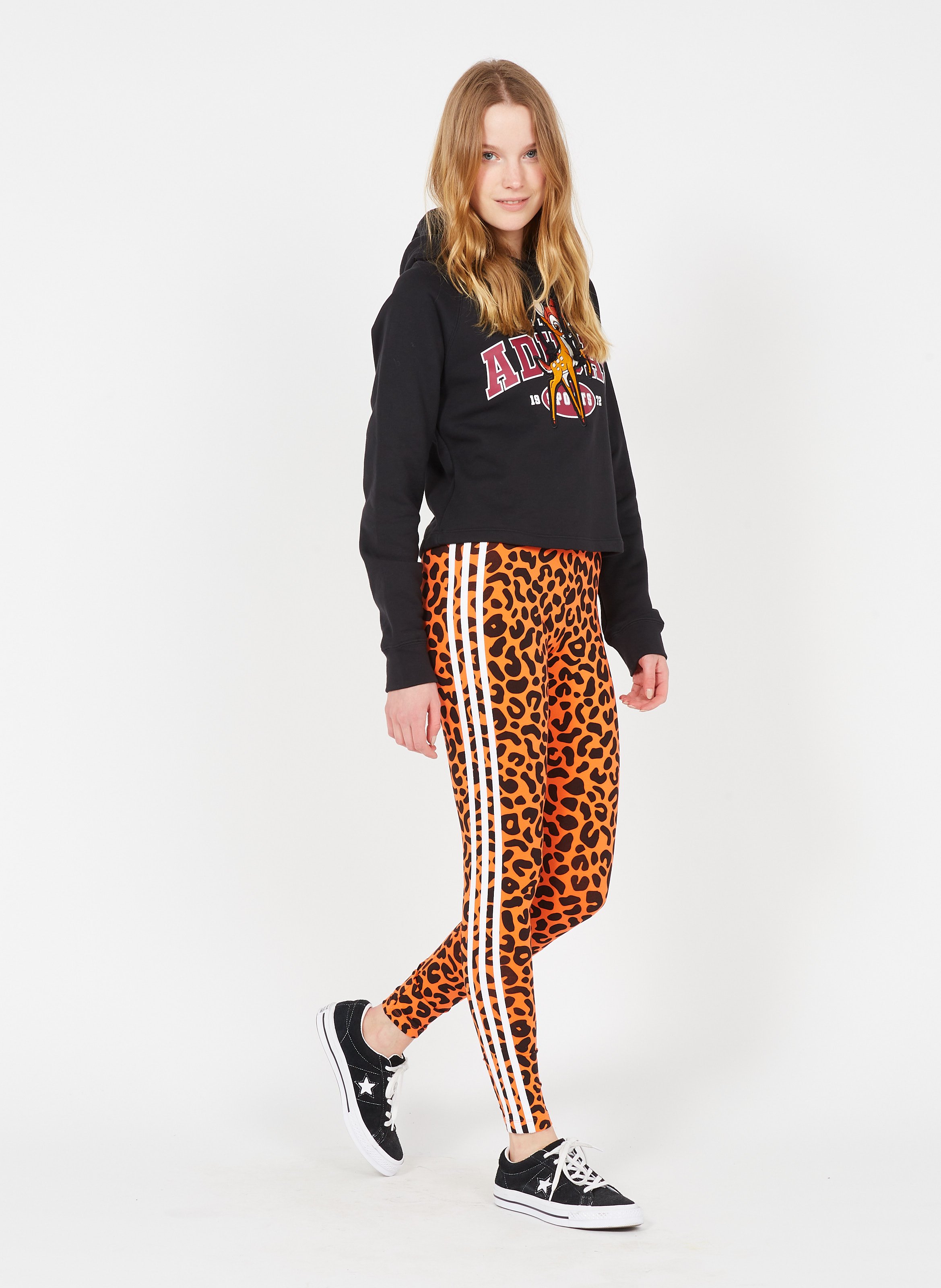 Leggings In Cotone Con Stampa Leopardata Truora/black Adidas - Donna |  Place des Tendances