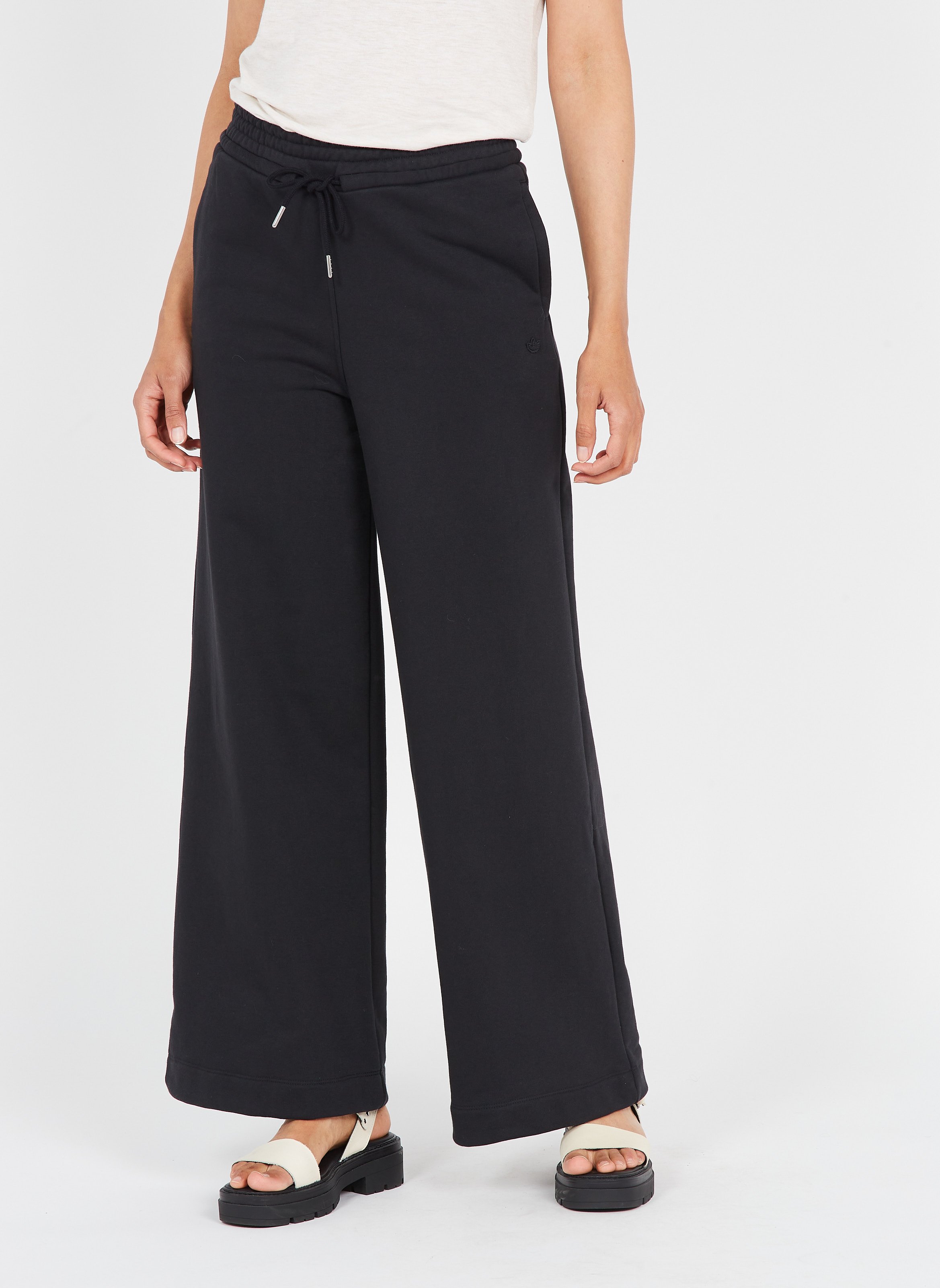 Pantaloni Larghi In Cotone Black Adidas - Donna | Place des Tendances