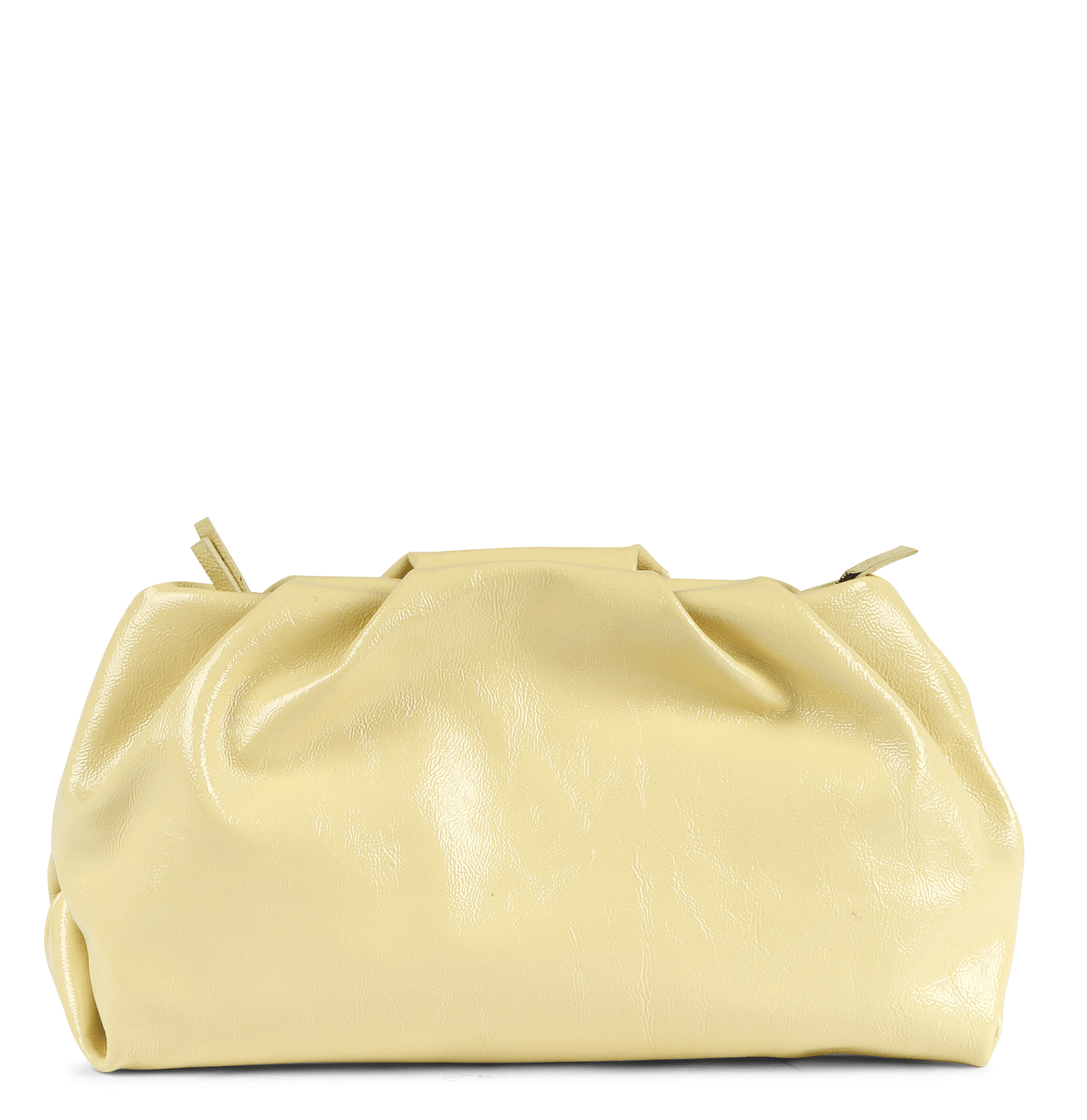 Olga berg pochette donna con catena vernice grinzata natural - Stileo.it