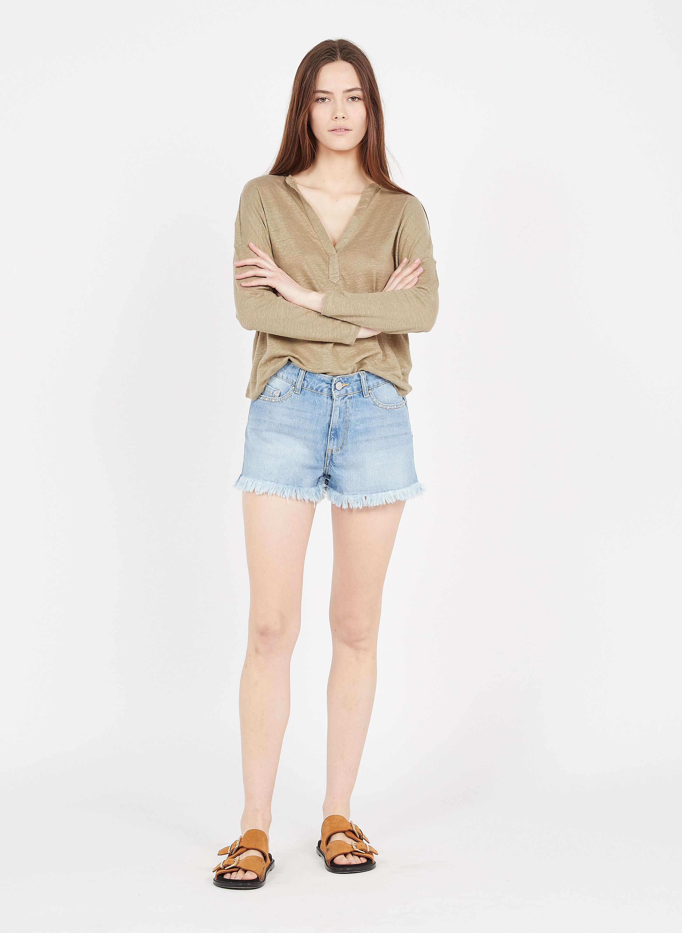 Shorts In Jeans Sfilacciati Sul Fondo Bleach Berenice - Donna | Place des  Tendances