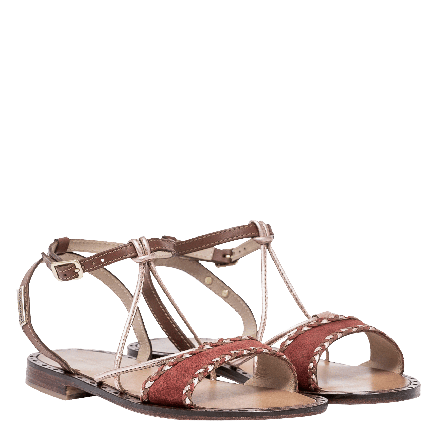 Sandali Bassi In Pelle Terracotta Bocage - Donna | Place des Tendances