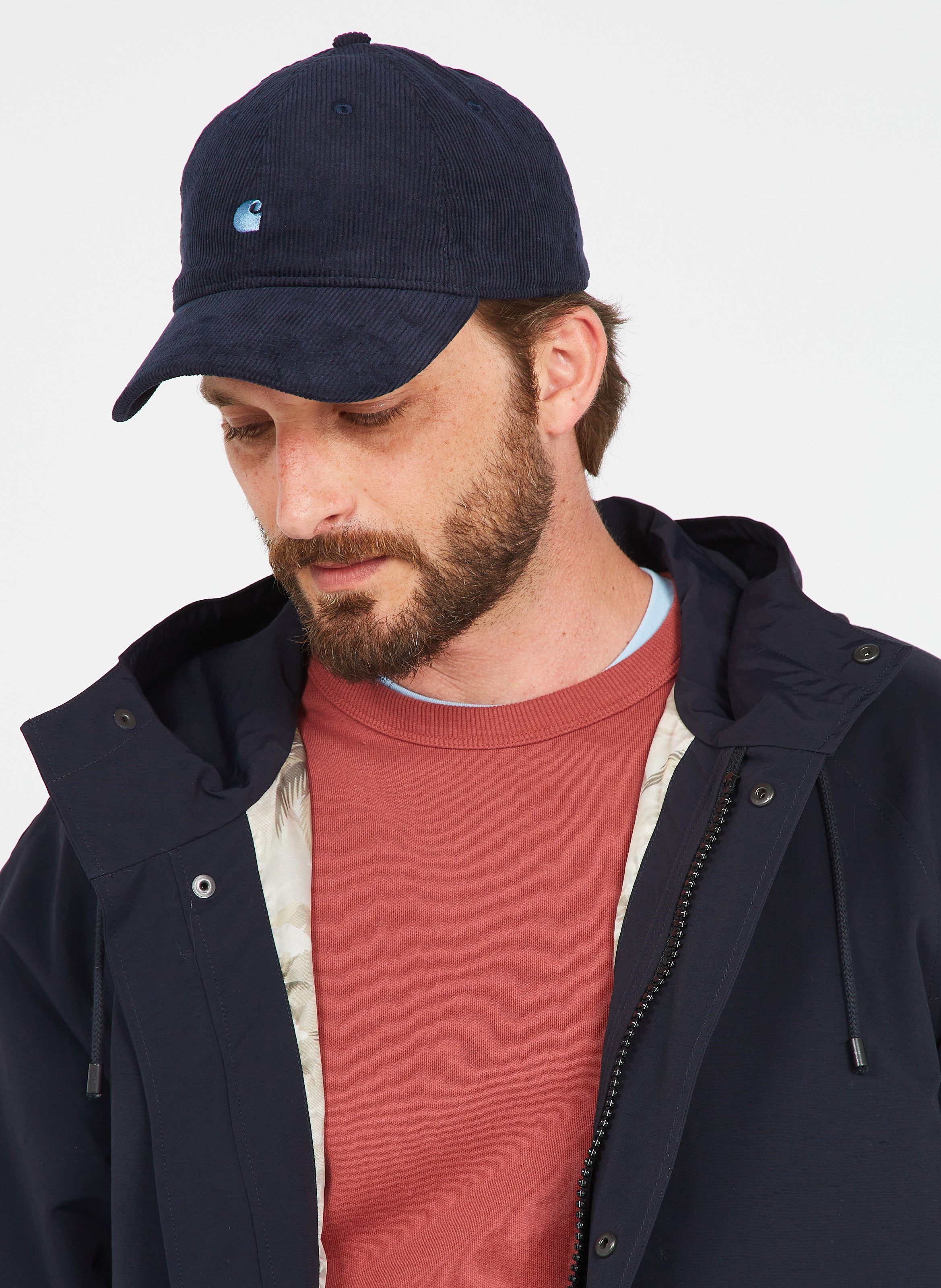 Cappellino In Cotone Con Ricamo In Velluto Dark Navy-icy Water Carhartt Wip  - Uomo | Place des Tendances