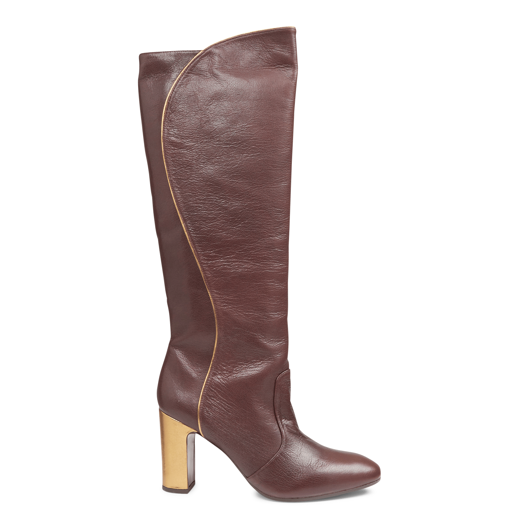 stivali marroni tacco