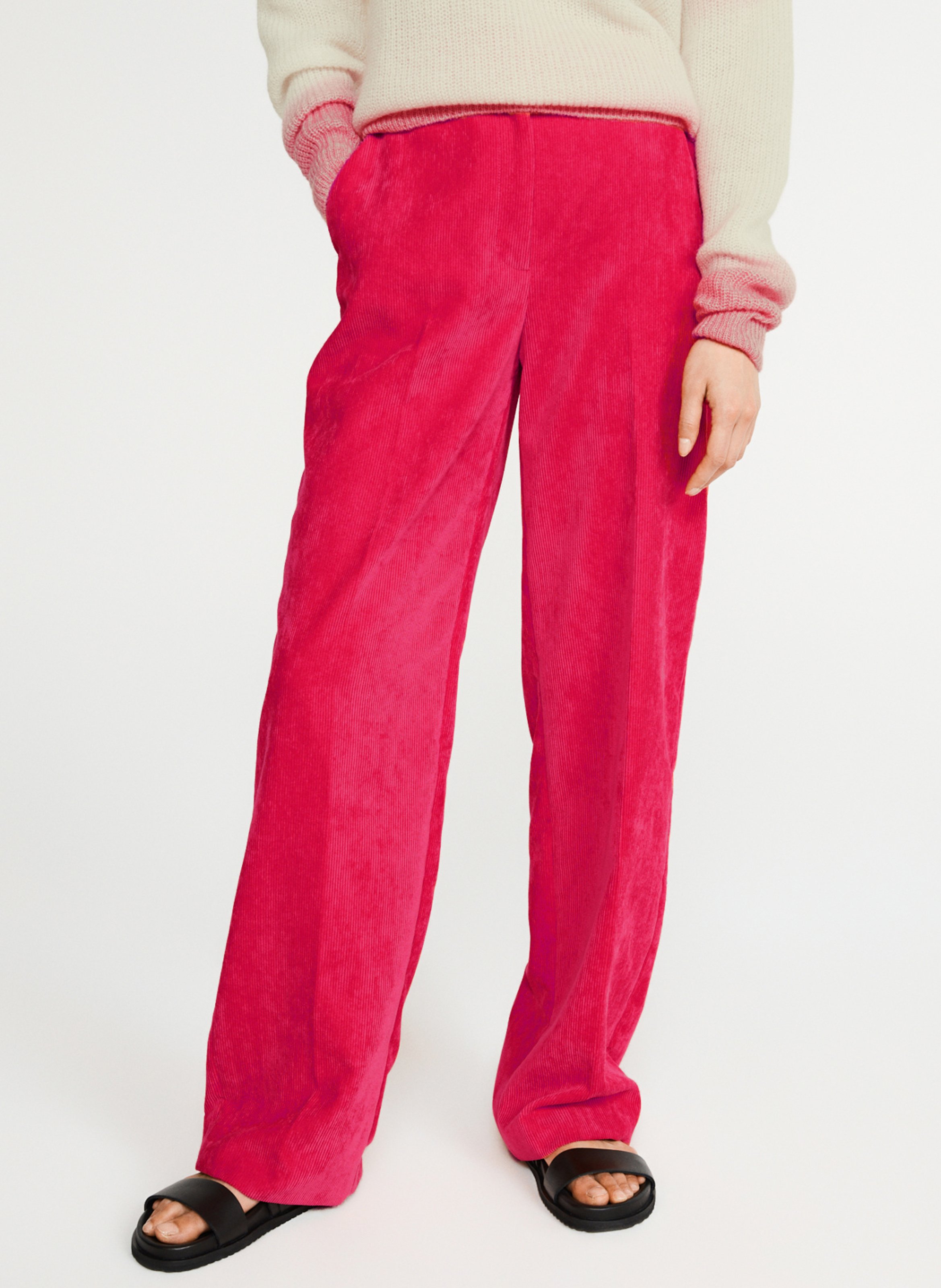 Pantaloni Larghi In Velluto A Coste Magenta Claudie Pierlot - Donna | Place  des Tendances