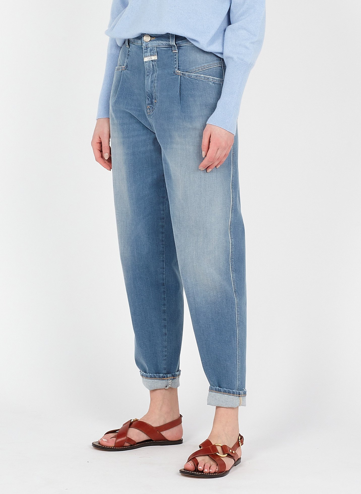 Jeans A Vita Alta Con Gambe Fuseau Mid Blue Closed - Donna | Place des  Tendances