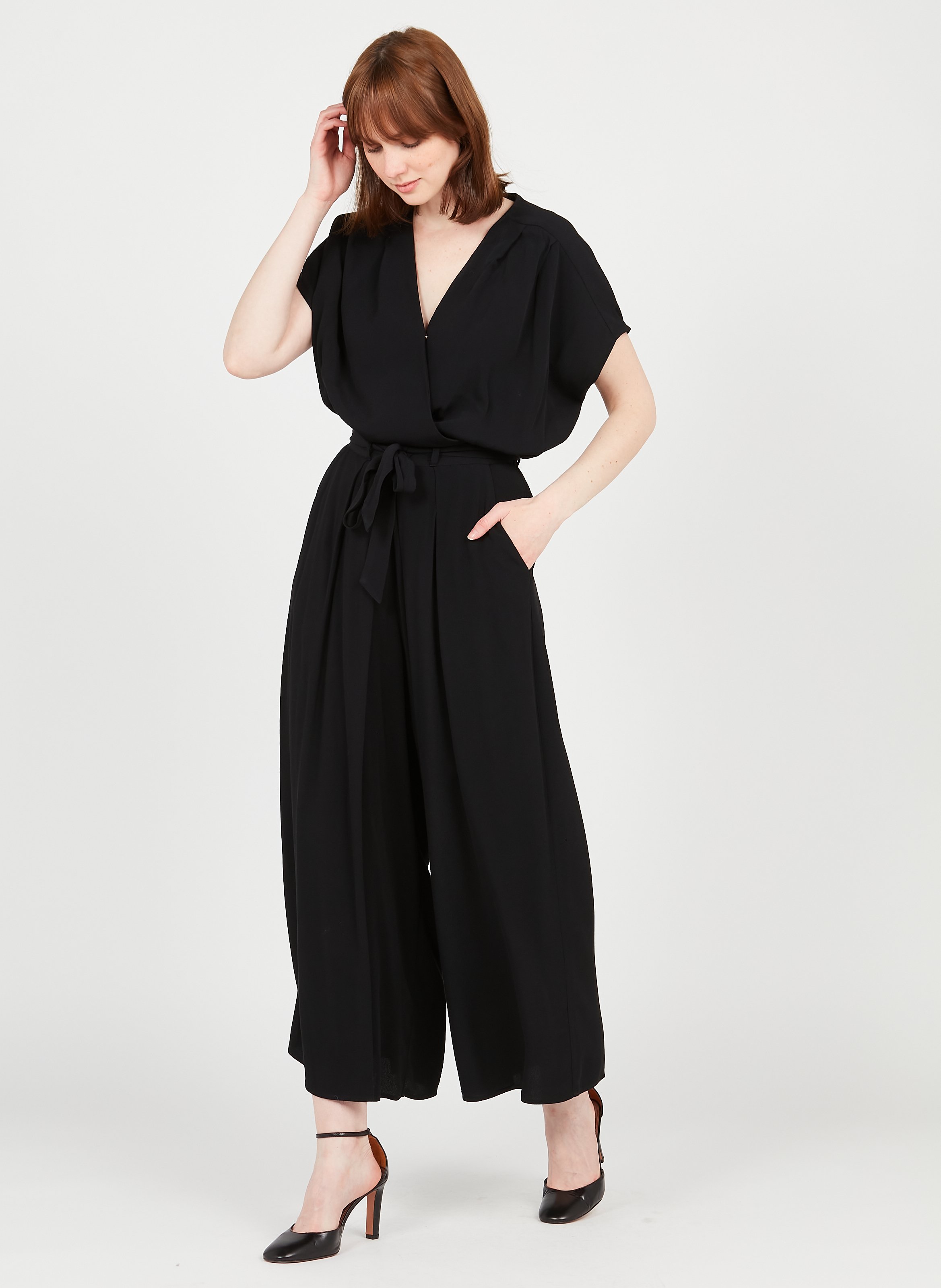 Tuta Larga In Crêpe Noir Des Petits Hauts - Donna | Place des Tendances