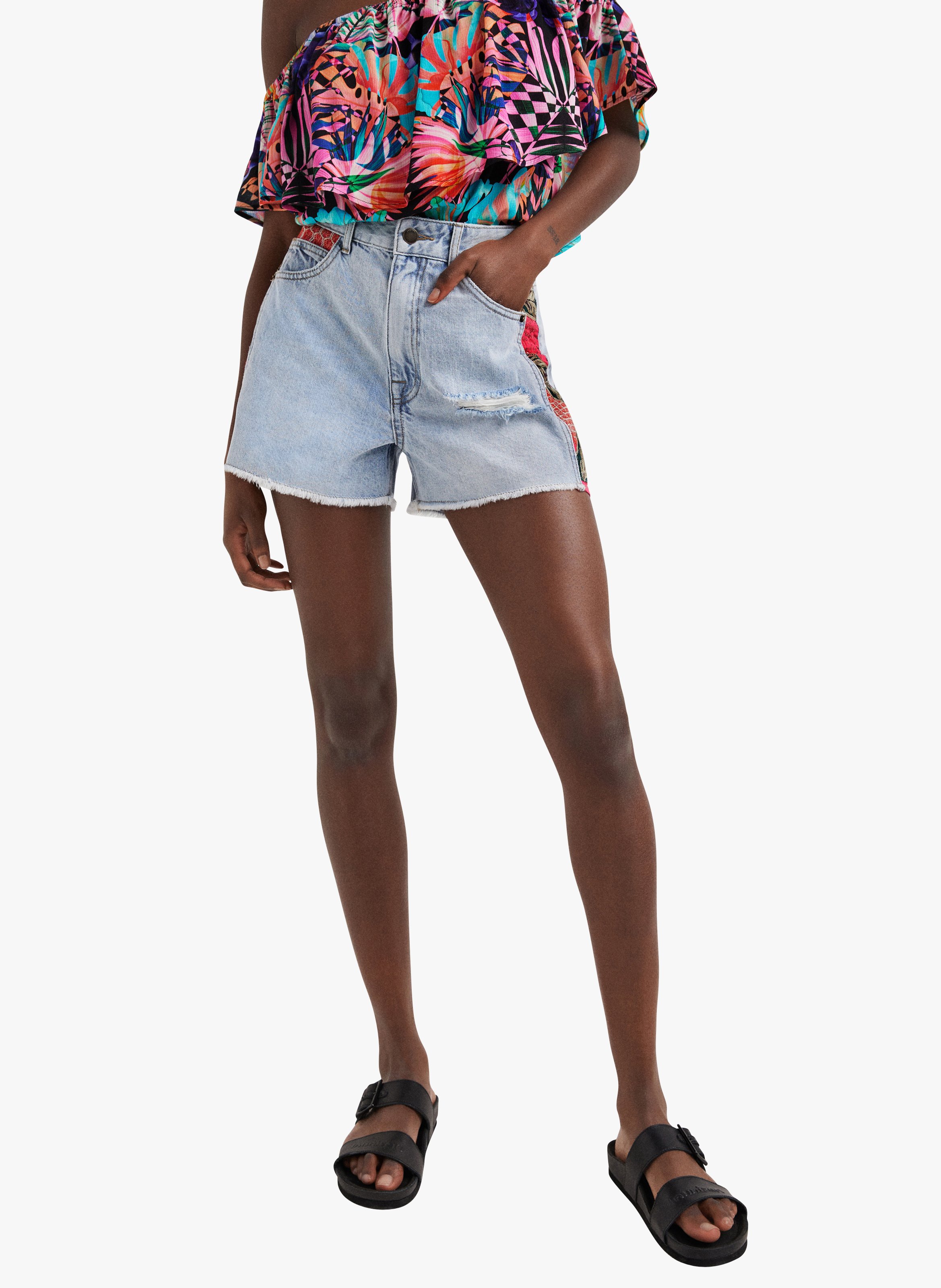 Shorts In Jeans Bleu Desigual - Donna | Place des Tendances