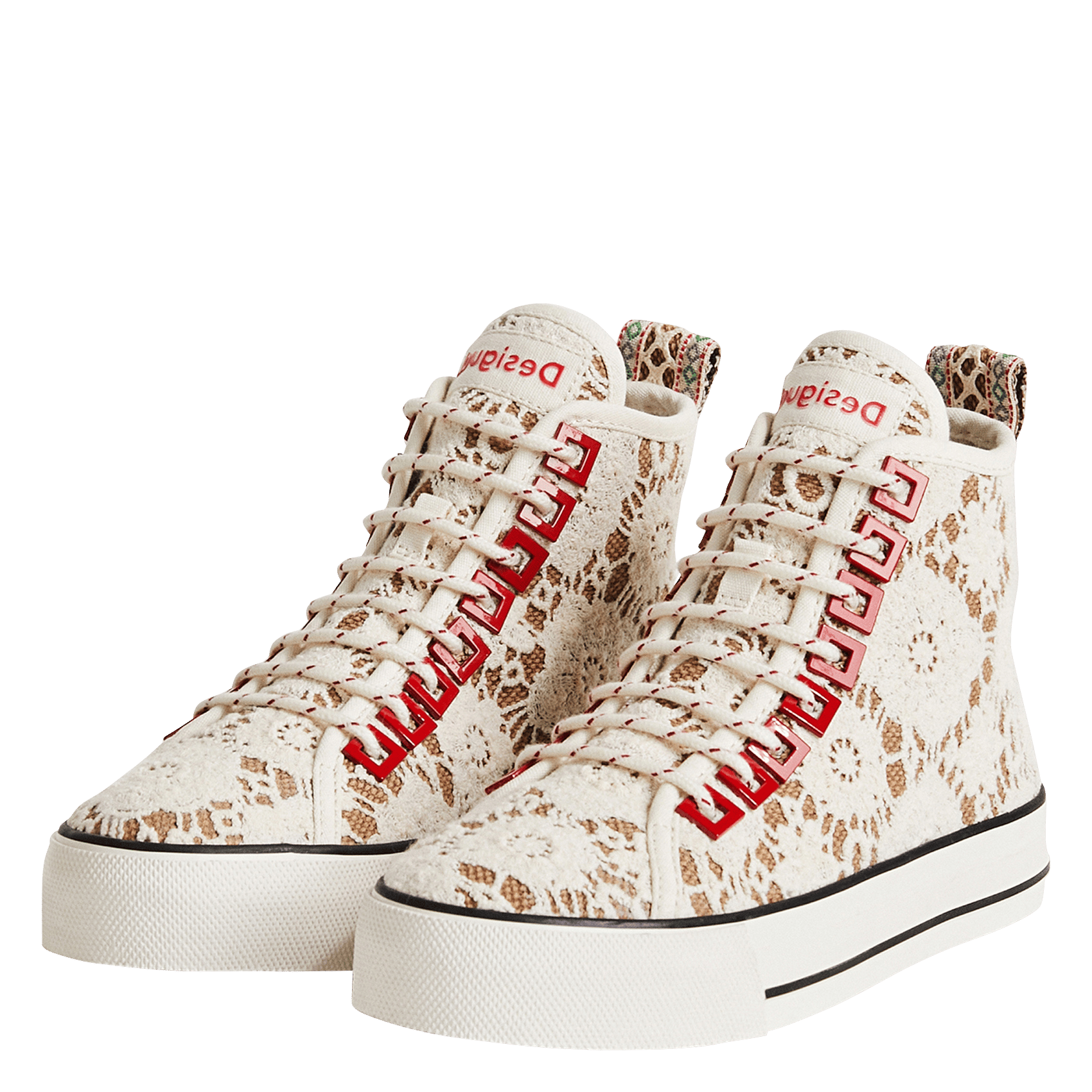 Sneakers Alte In Pizzo Marron Desigual - Donna | Place des Tendances