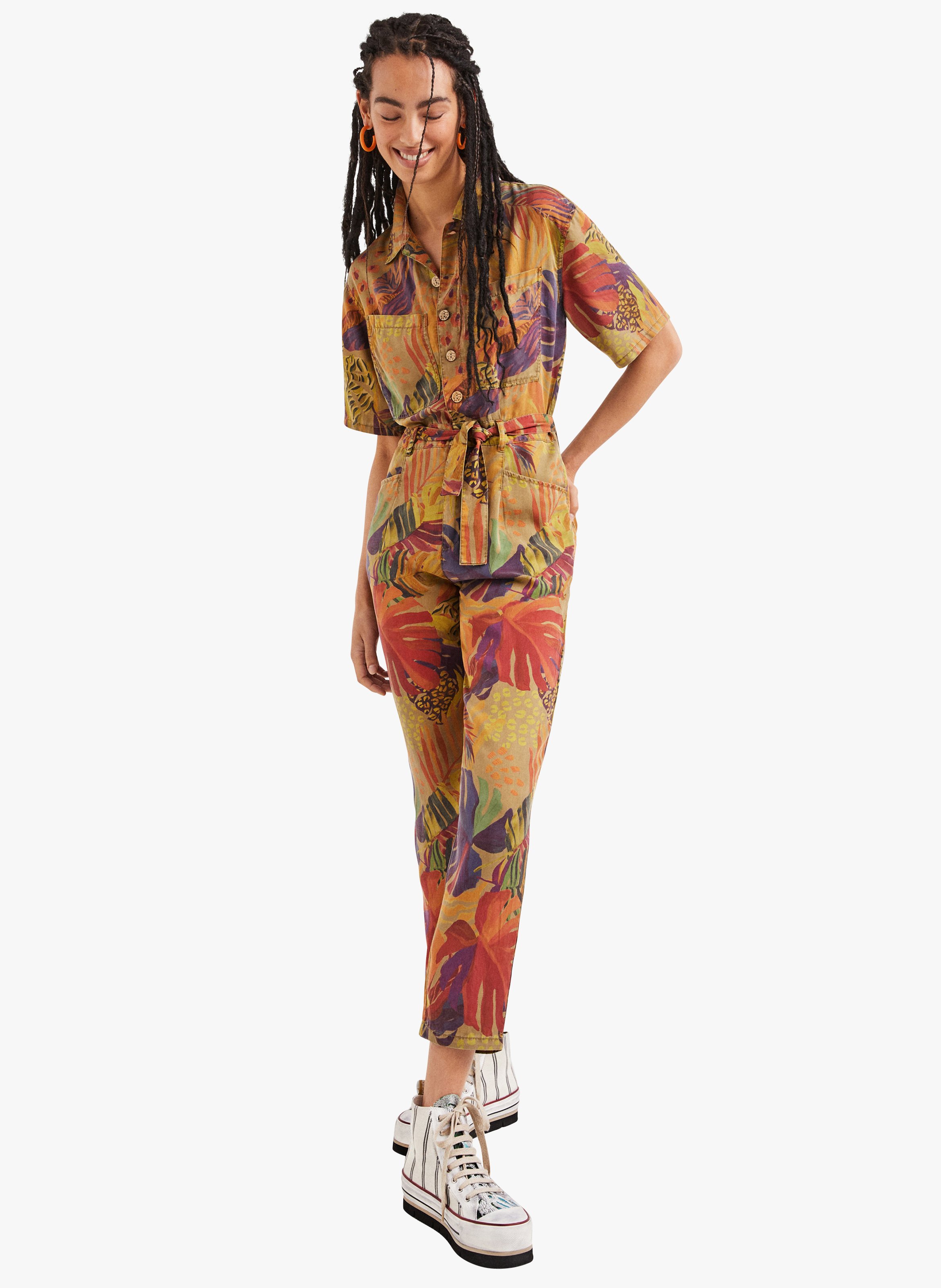Tuta Stampata In Lyocell Vert Desigual - Donna | Place des Tendances
