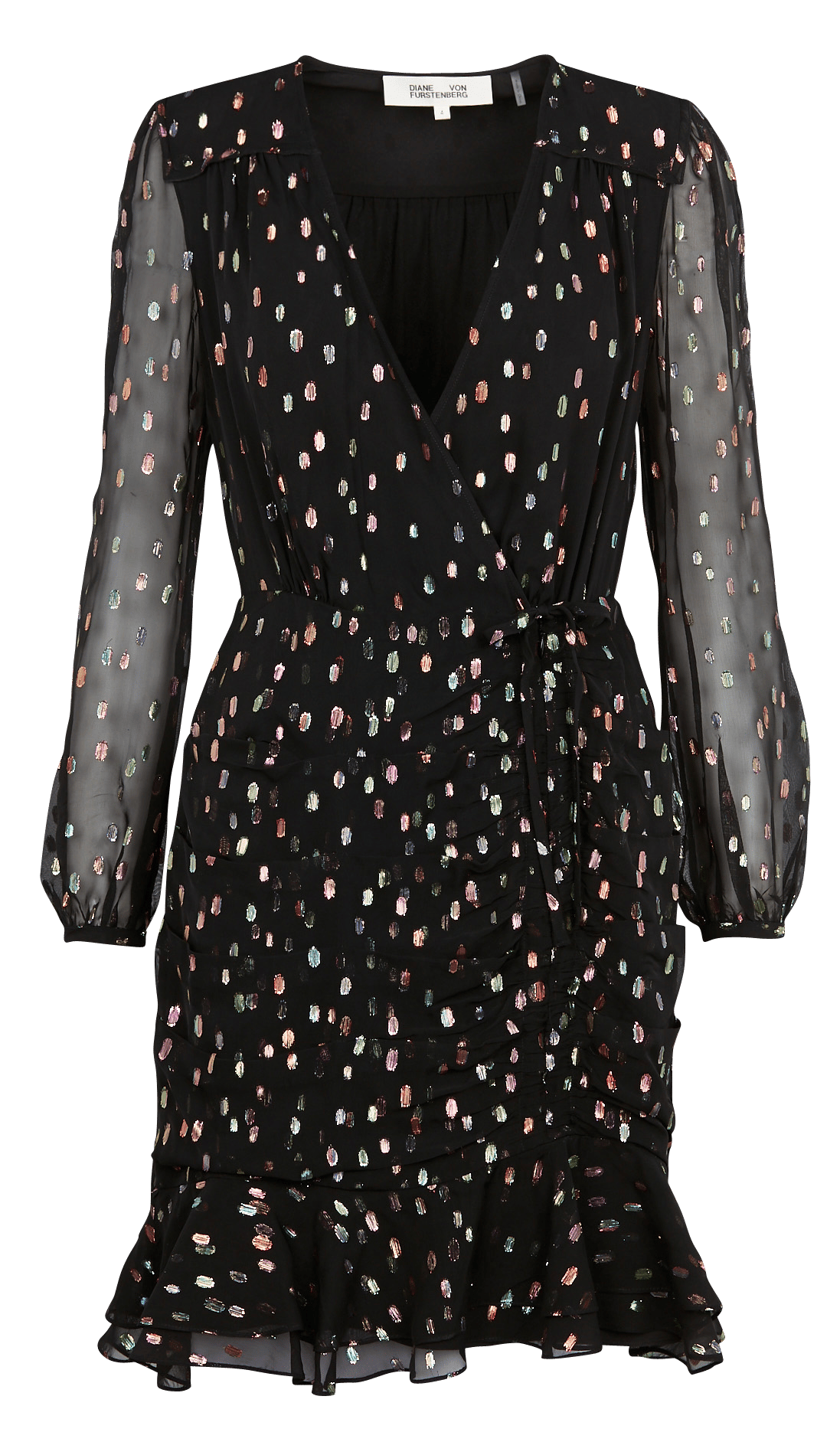 Abito Corto A Pois Metallizzati Black Multi Diane Von Furstenberg - Donna |  Place des Tendances