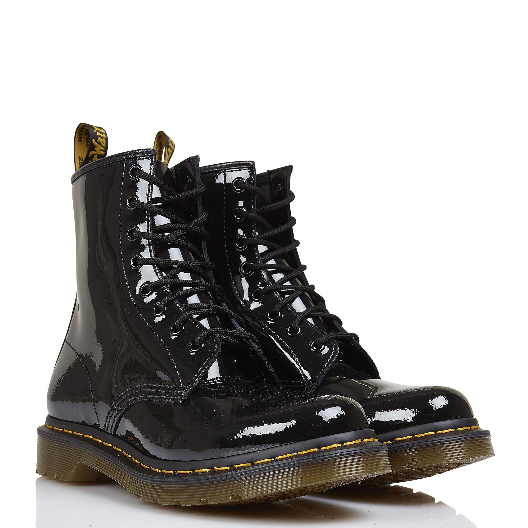 Boot In Pelle Lucidi 1460 W Black Patent Lamper Dr. Martens