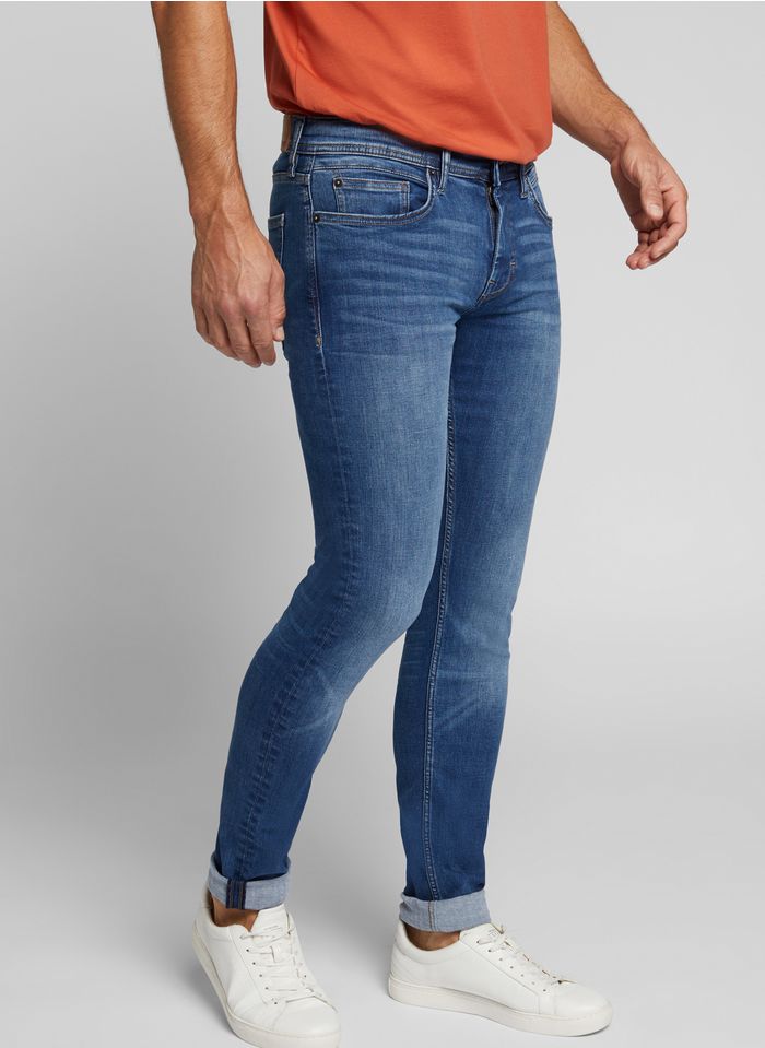 ESPRIT Jeans slim fit délavé in misto cotone bio Jeans denim brut