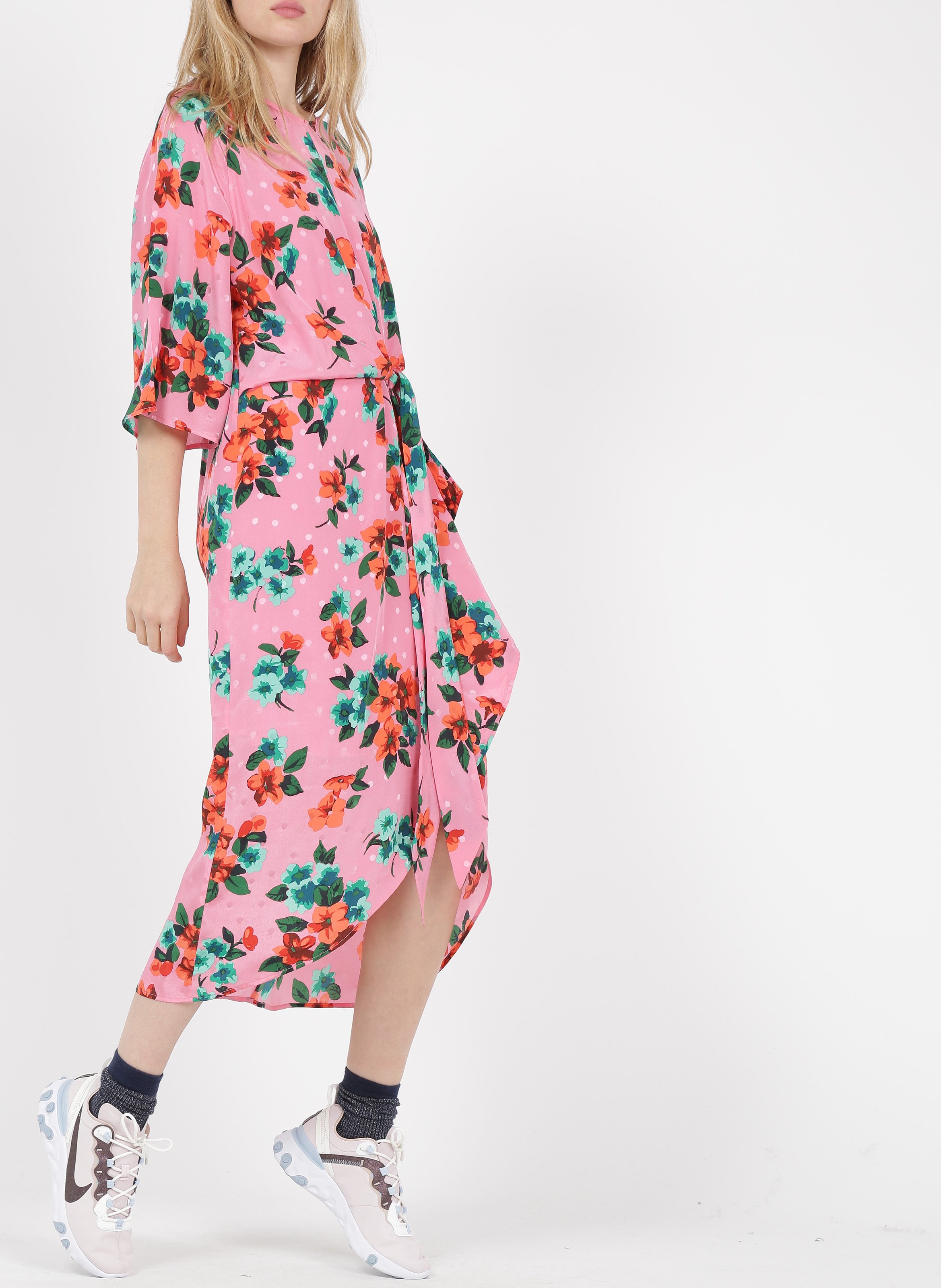 Abito Midi Scollo Tondo In Seta Con Stampa Floreale Combo 2 Firenze Fraise  Essentiel Antwerp - Donna | Place des Tendances