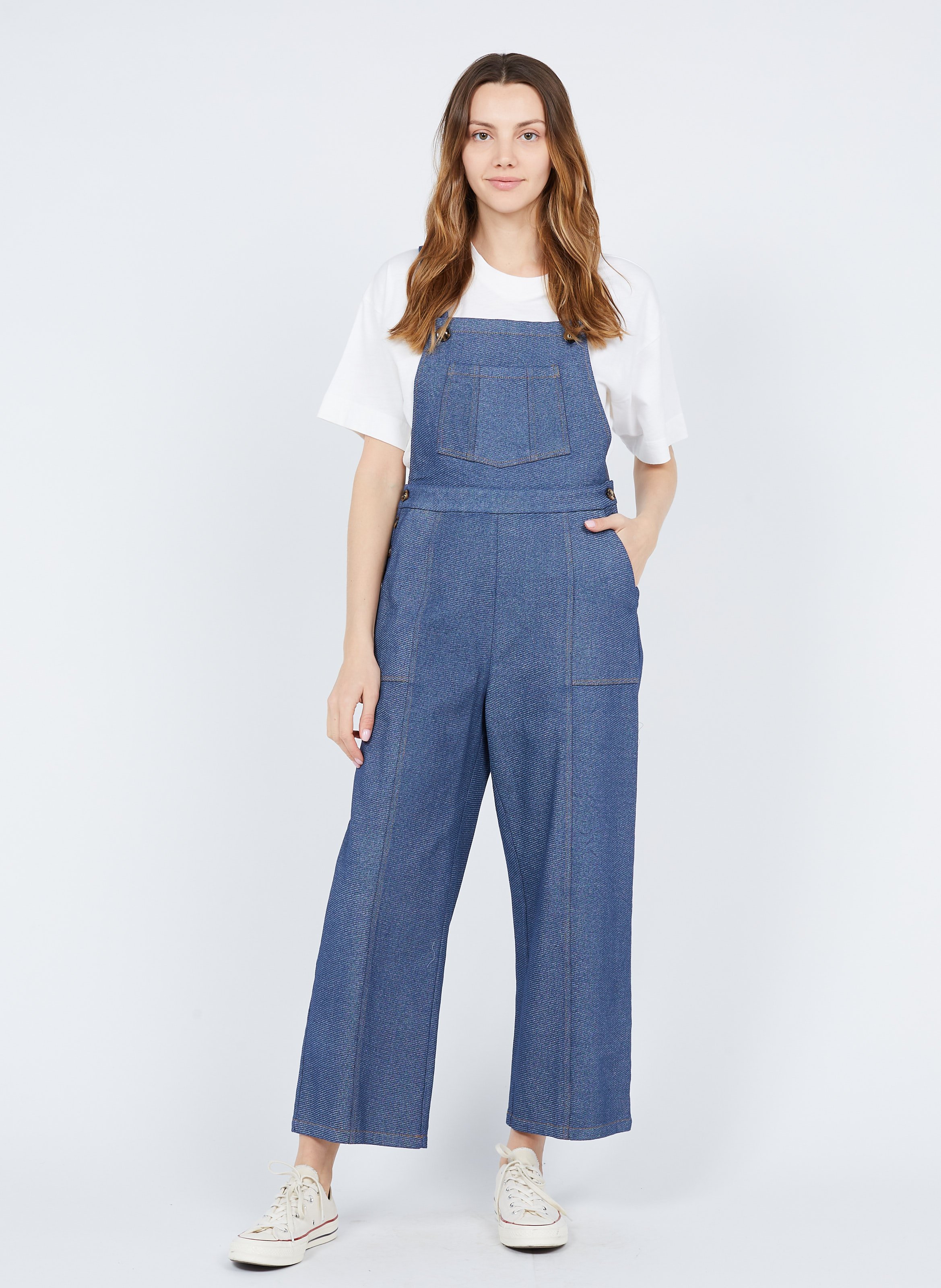 Salopette In Cotone Bleu Marine Frnch - Donna | Place des Tendances