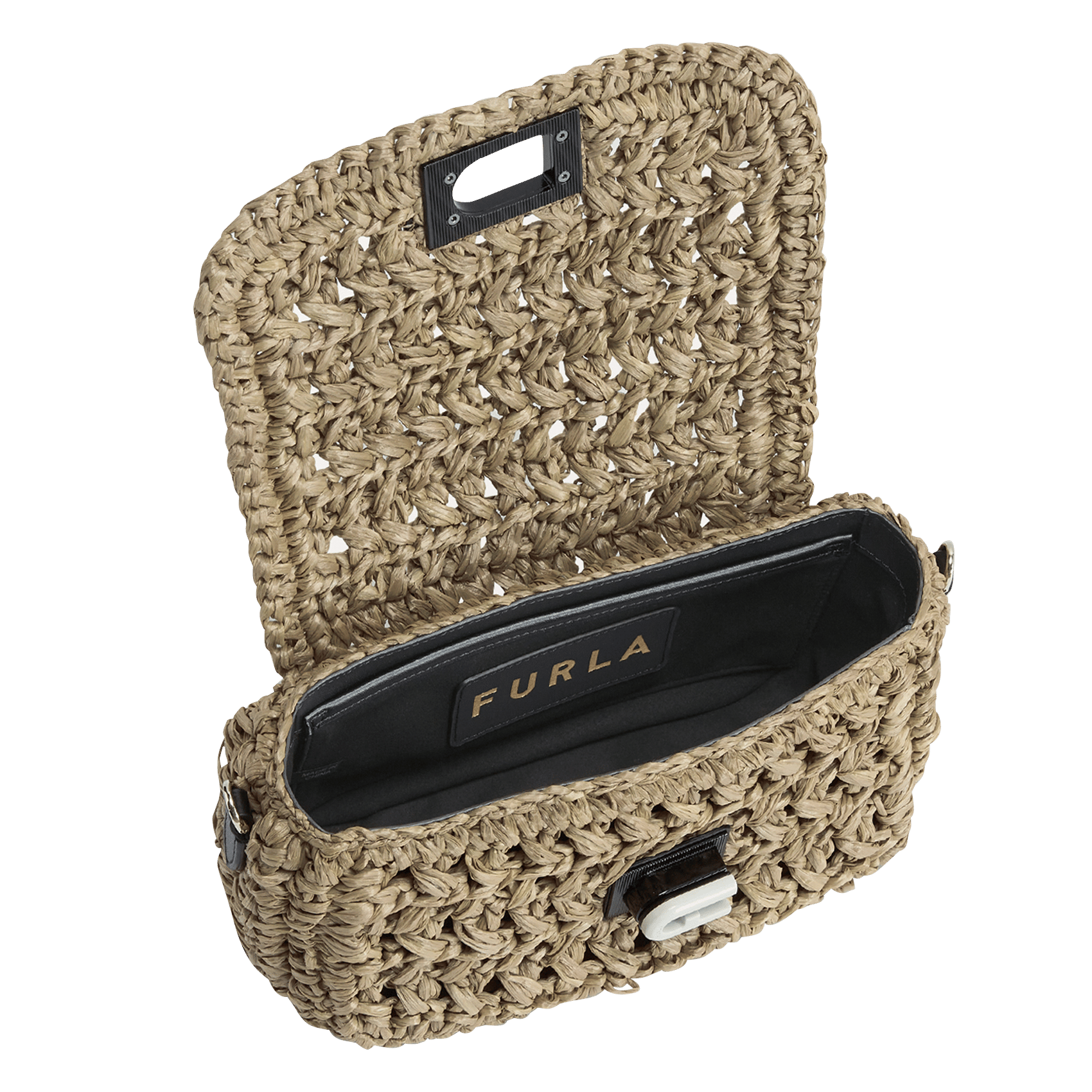 Borsa A Tracolla In Rafia Accessorio Abs+light Gold Furla - Donna | Place  des Tendances