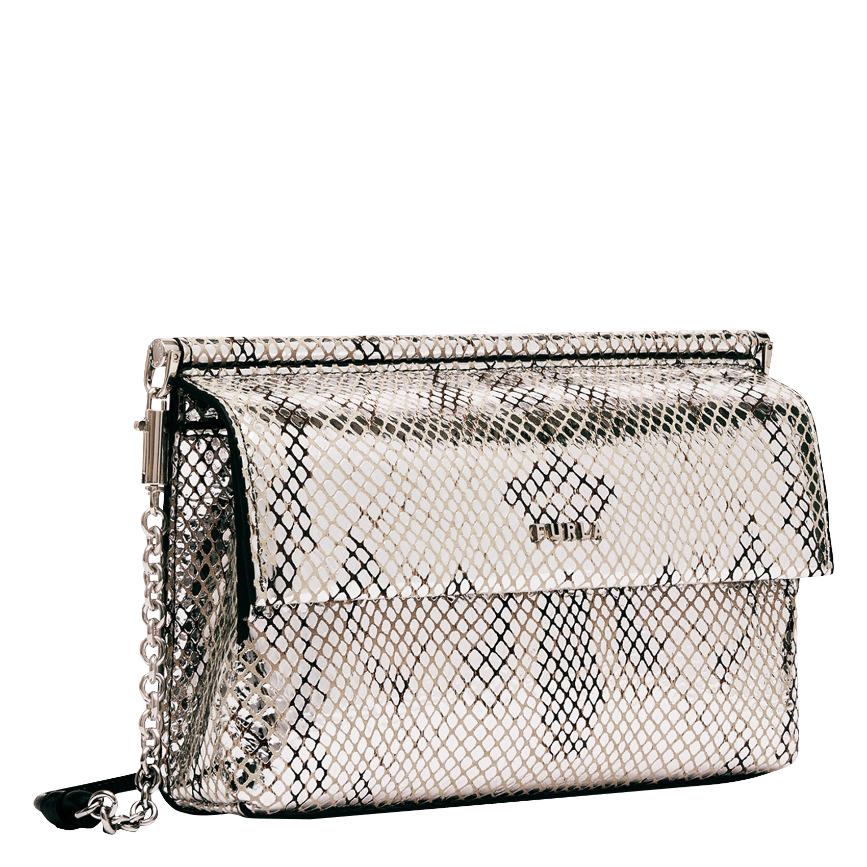 Mini Borsa A Tracolla In Pelle Di Vitello Stampata Toni Silver Furla -  Donna | Place des Tendances